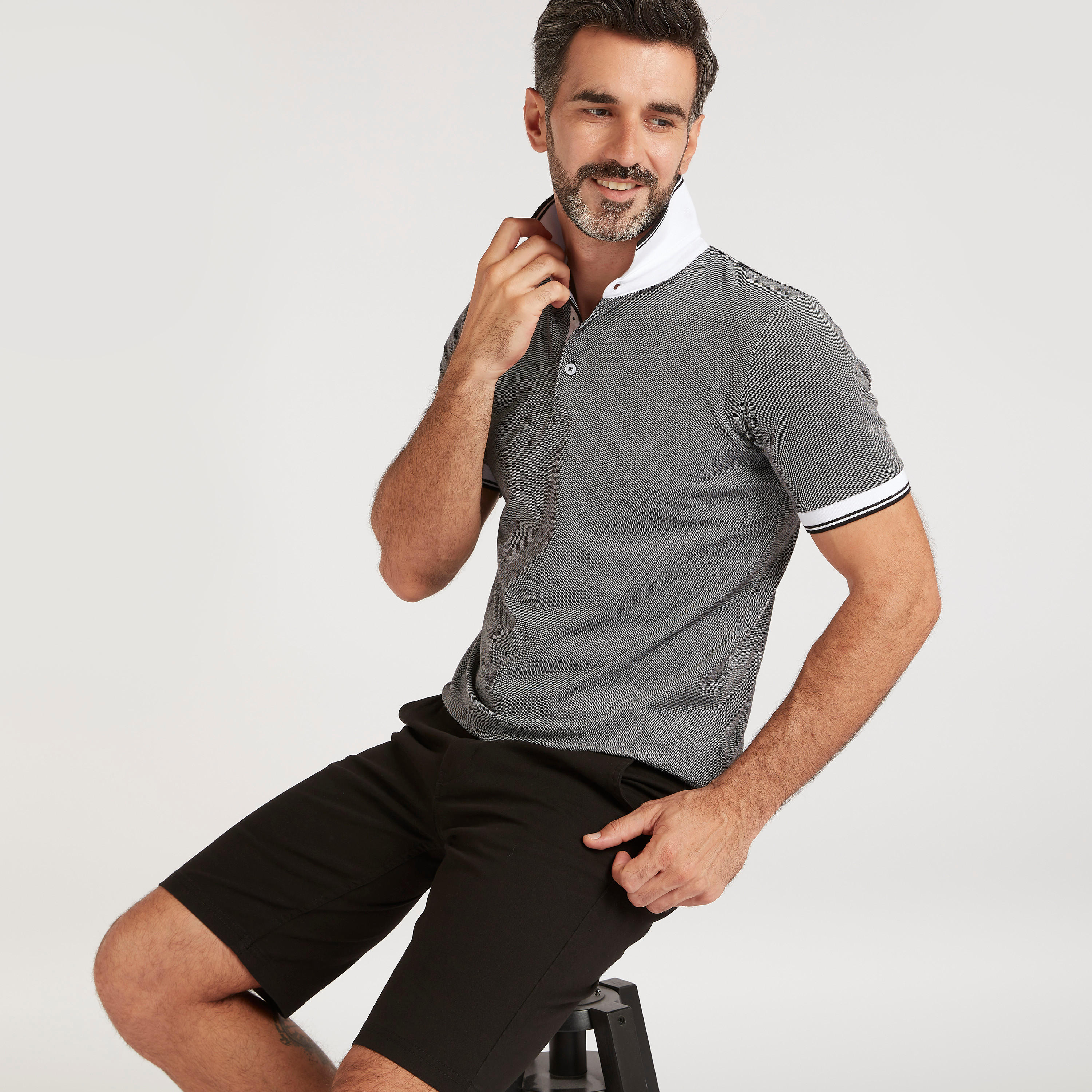 تيشيرت بولو بارز الملمس بأكمام قصيرة-men-clothing-tshirtsandpolos-polos-image-5