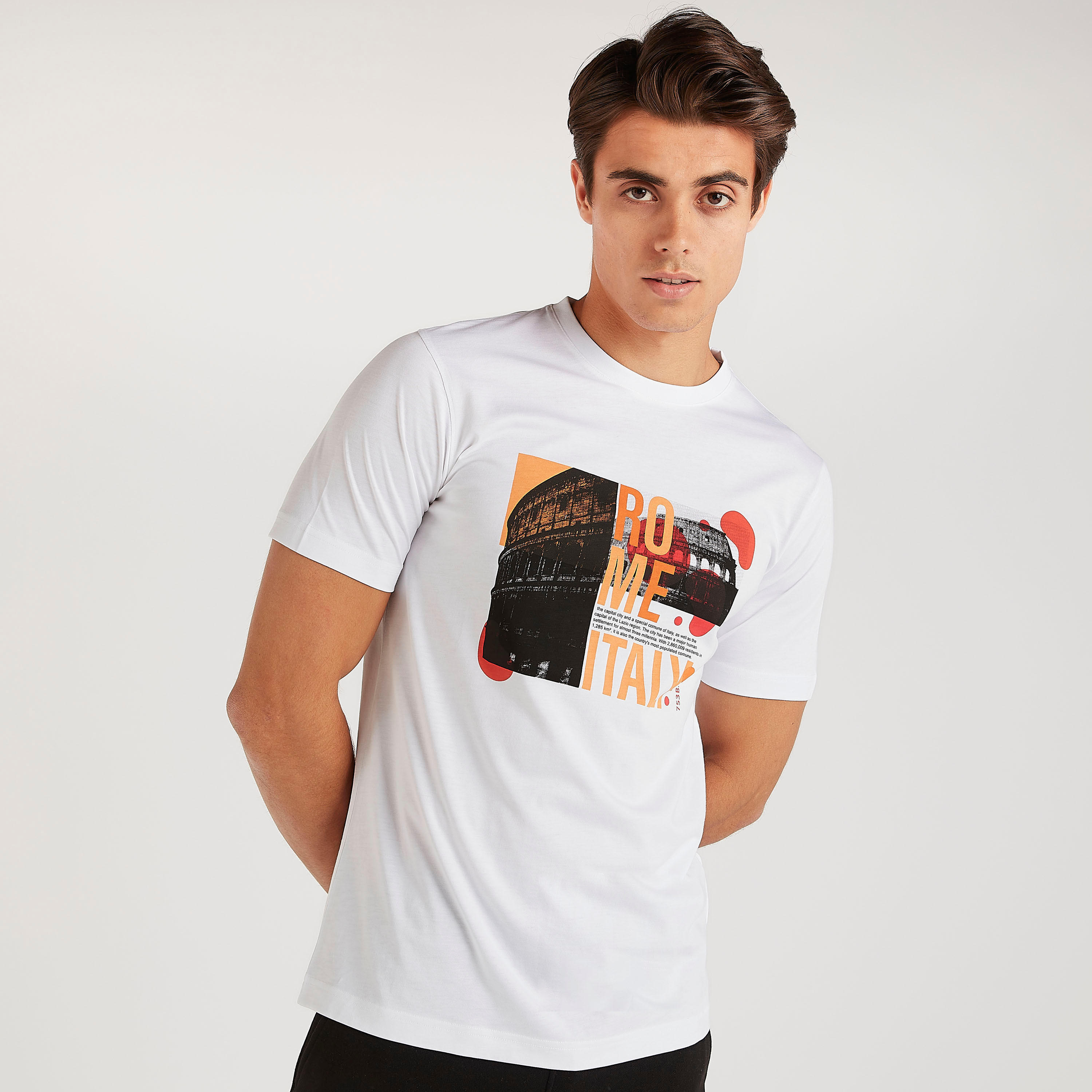Printed T-shirt with Crew Neck and Short Sleeves-men-clothing-tshirtsandpolos-tshirts-image-1