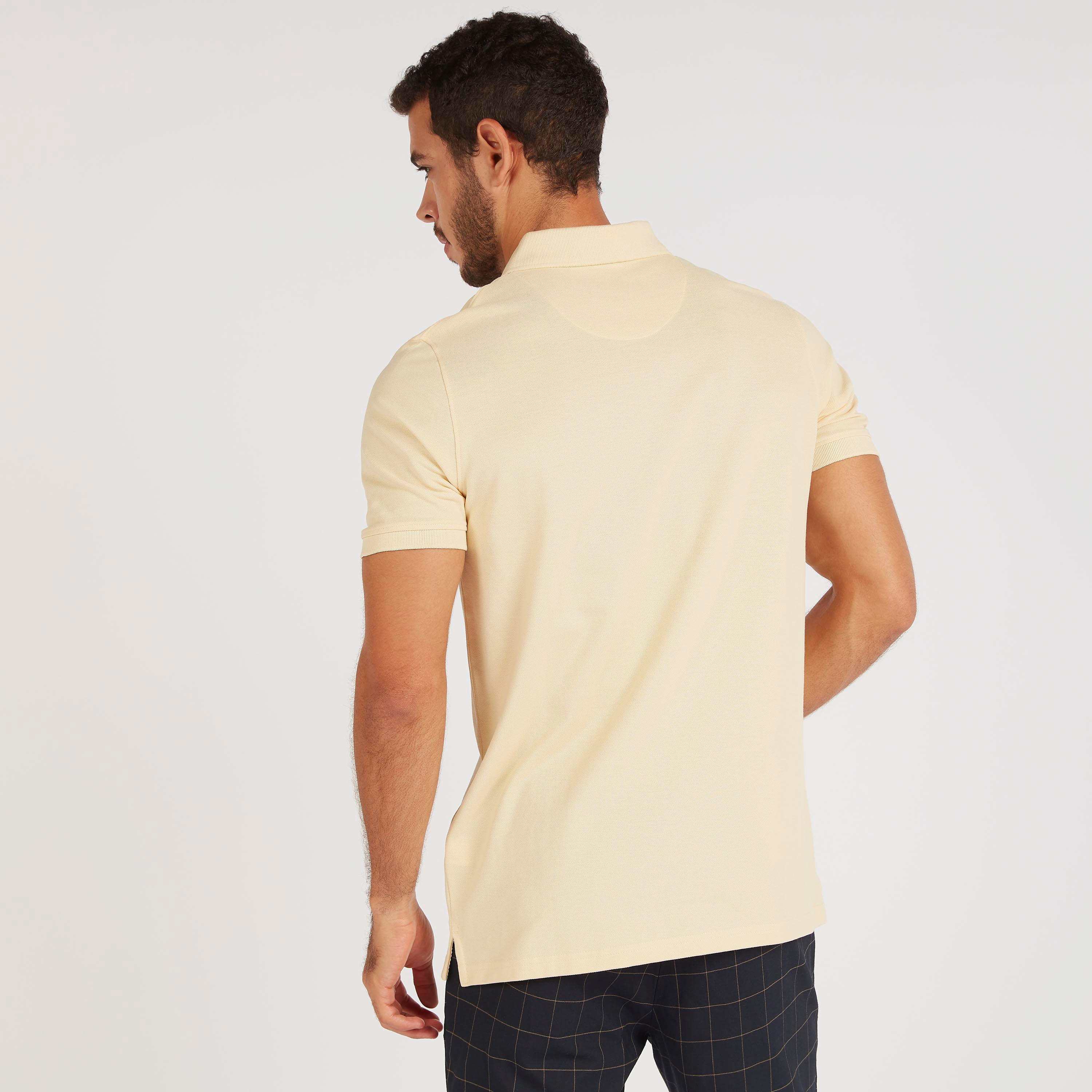 Solid Polo T-shirt with Short Sleeves-men-clothing-tshirtsandpolos-polos-image-4