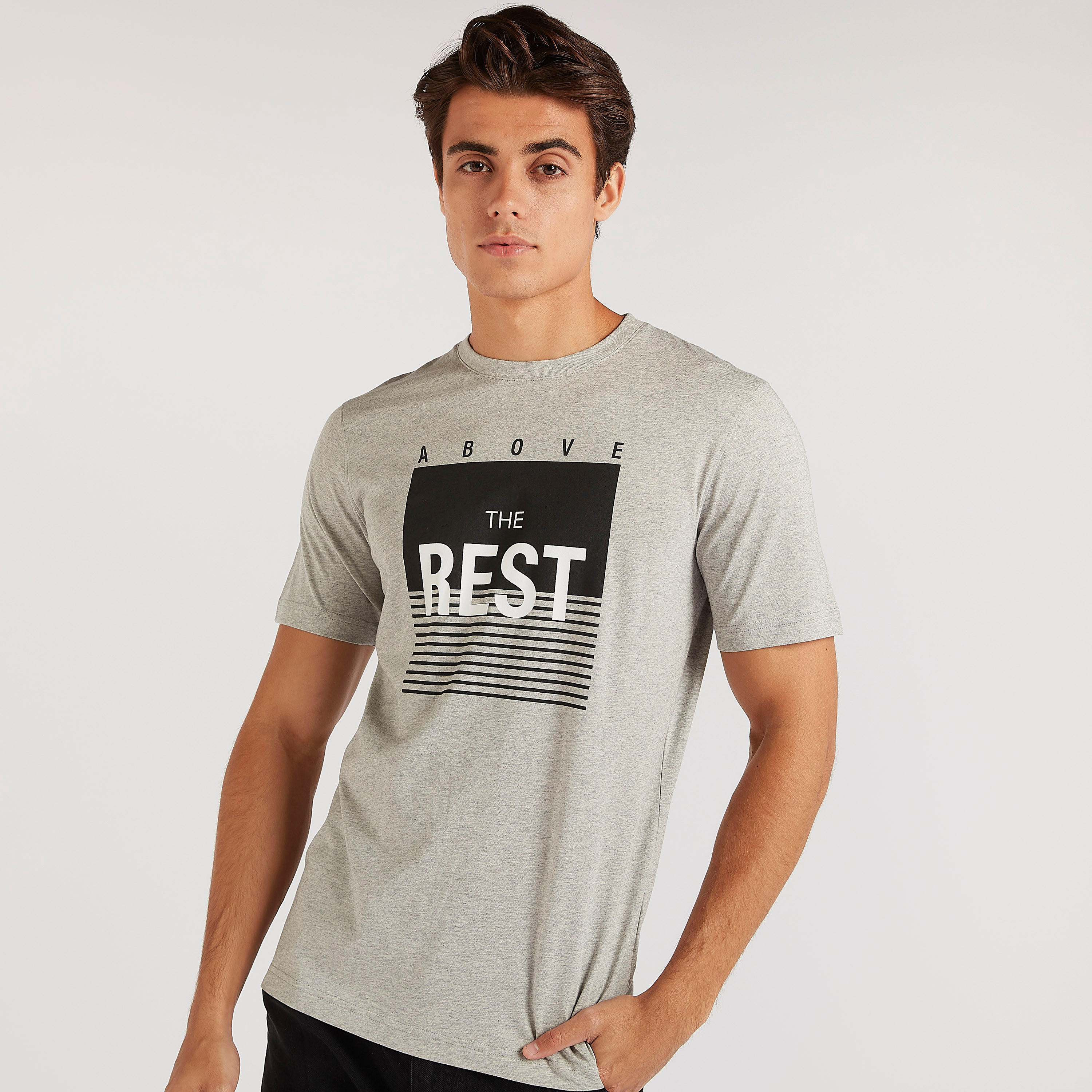 Printed Crew Neck T-shirt with Short Sleeves-men-clothing-tshirtsandpolos-tshirts-image-1