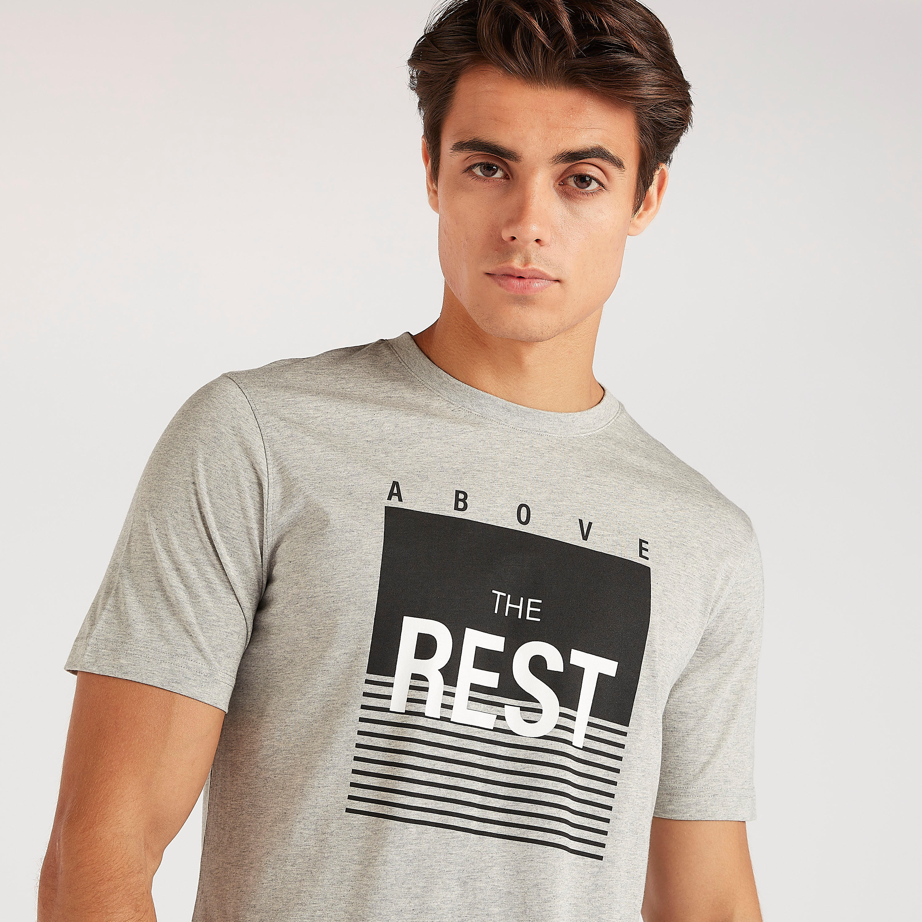 Printed Crew Neck T-shirt with Short Sleeves-men-clothing-tshirtsandpolos-tshirts-image-3