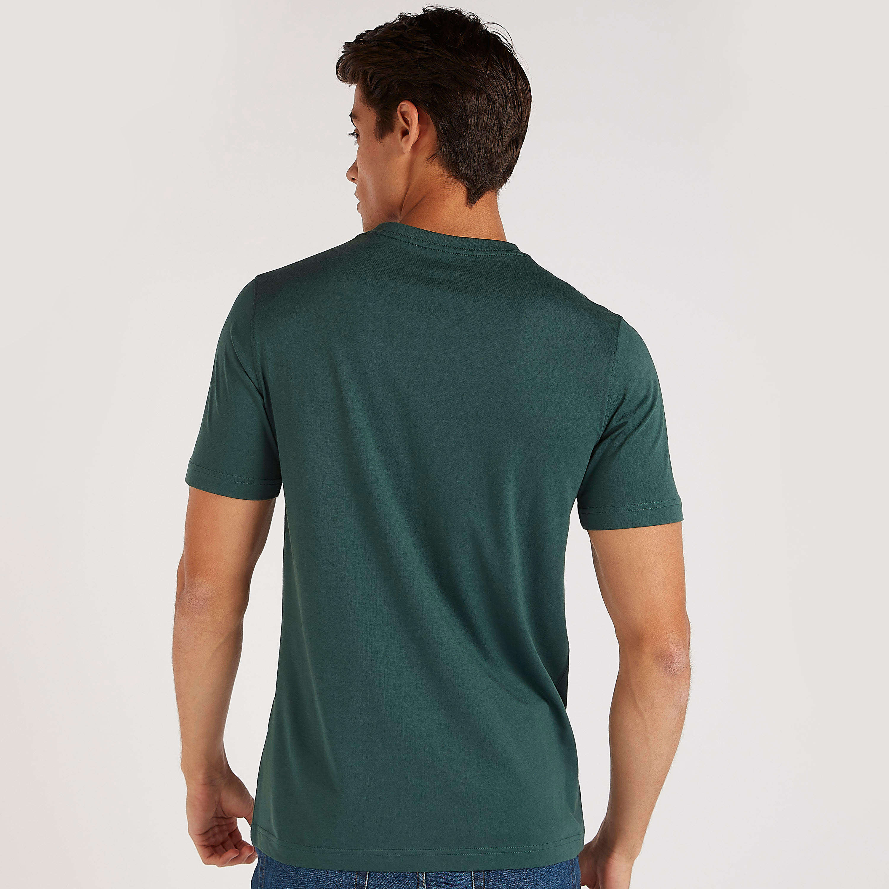 Printed Crew Neck T-shirt with Short Sleeves-men-clothing-tshirtsandpolos-tshirts-image-5