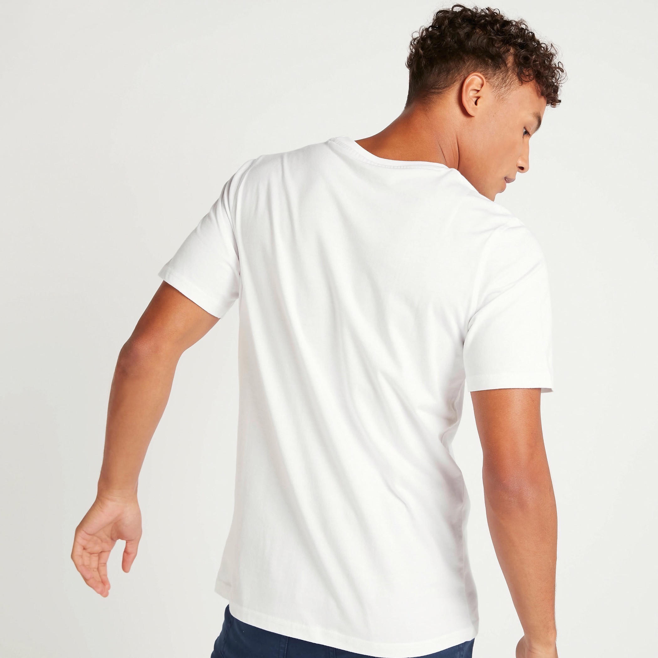 Printed Crew Neck T-shirt with Short Sleeves-men-clothing-tshirtsandpolos-tshirts-image-4