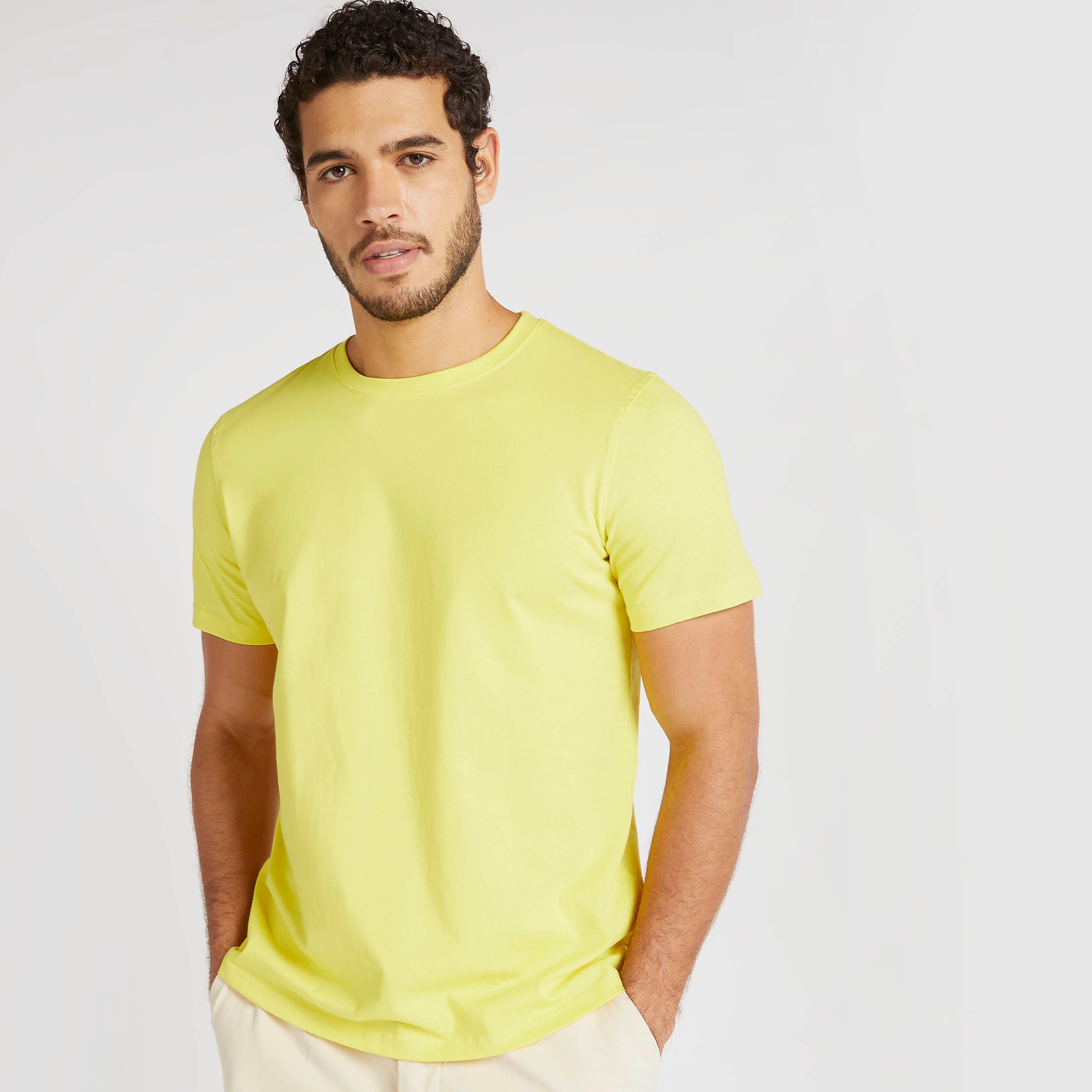 Solid T-shirt with Short Sleeves and Crew Neck-men-clothing-tshirtsandpolos-tshirts-image-1