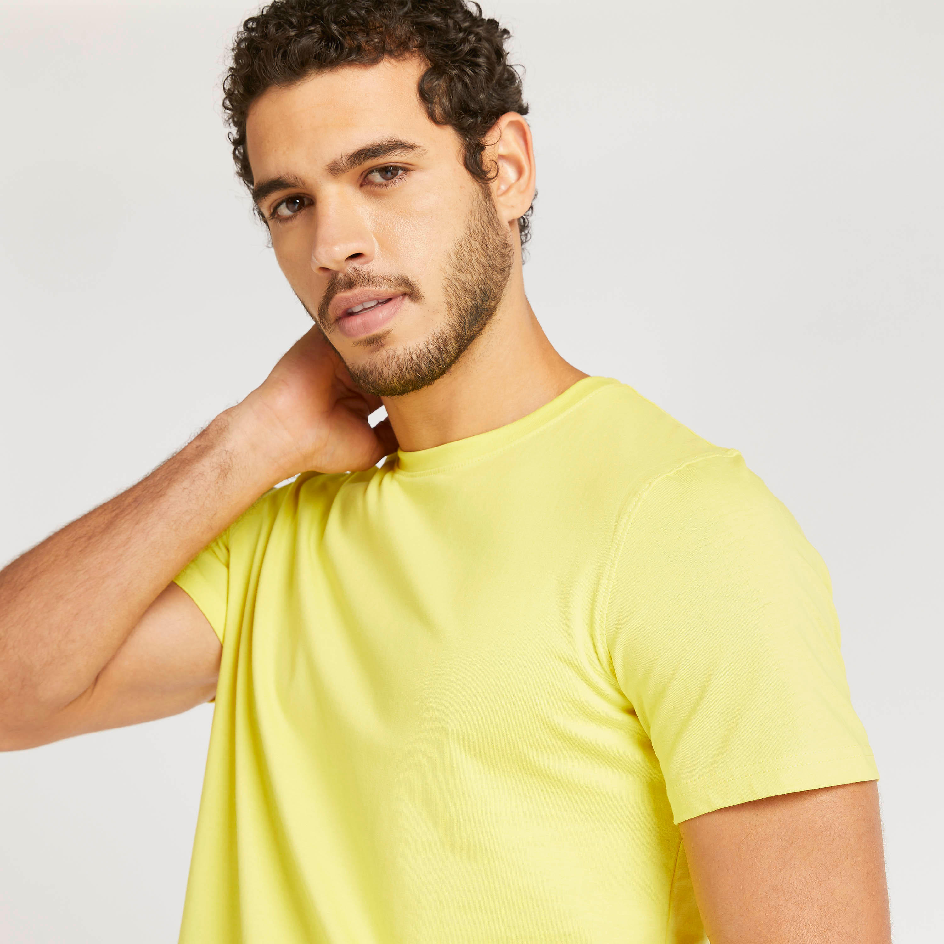 Solid T-shirt with Short Sleeves and Crew Neck-men-clothing-tshirtsandpolos-tshirts-image-3