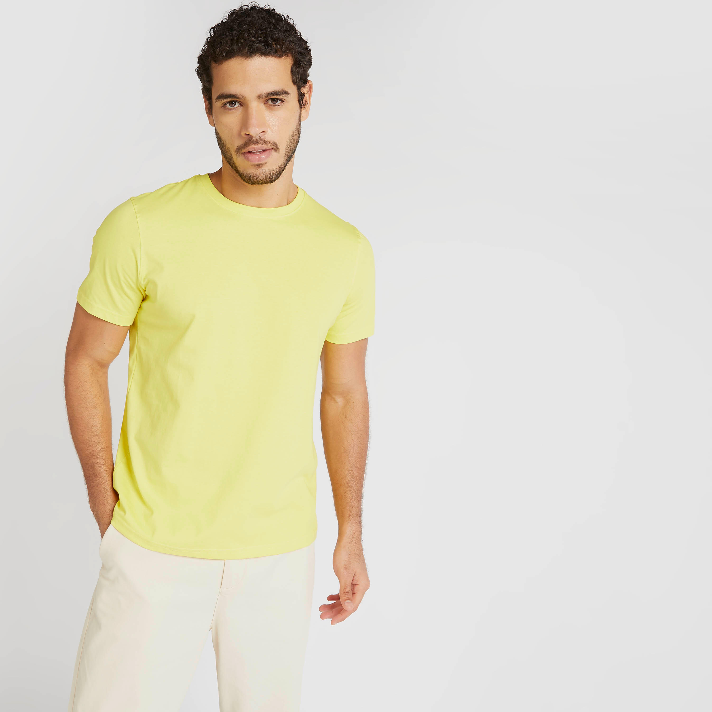 Solid T-shirt with Short Sleeves and Crew Neck-men-clothing-tshirtsandpolos-tshirts-image-5