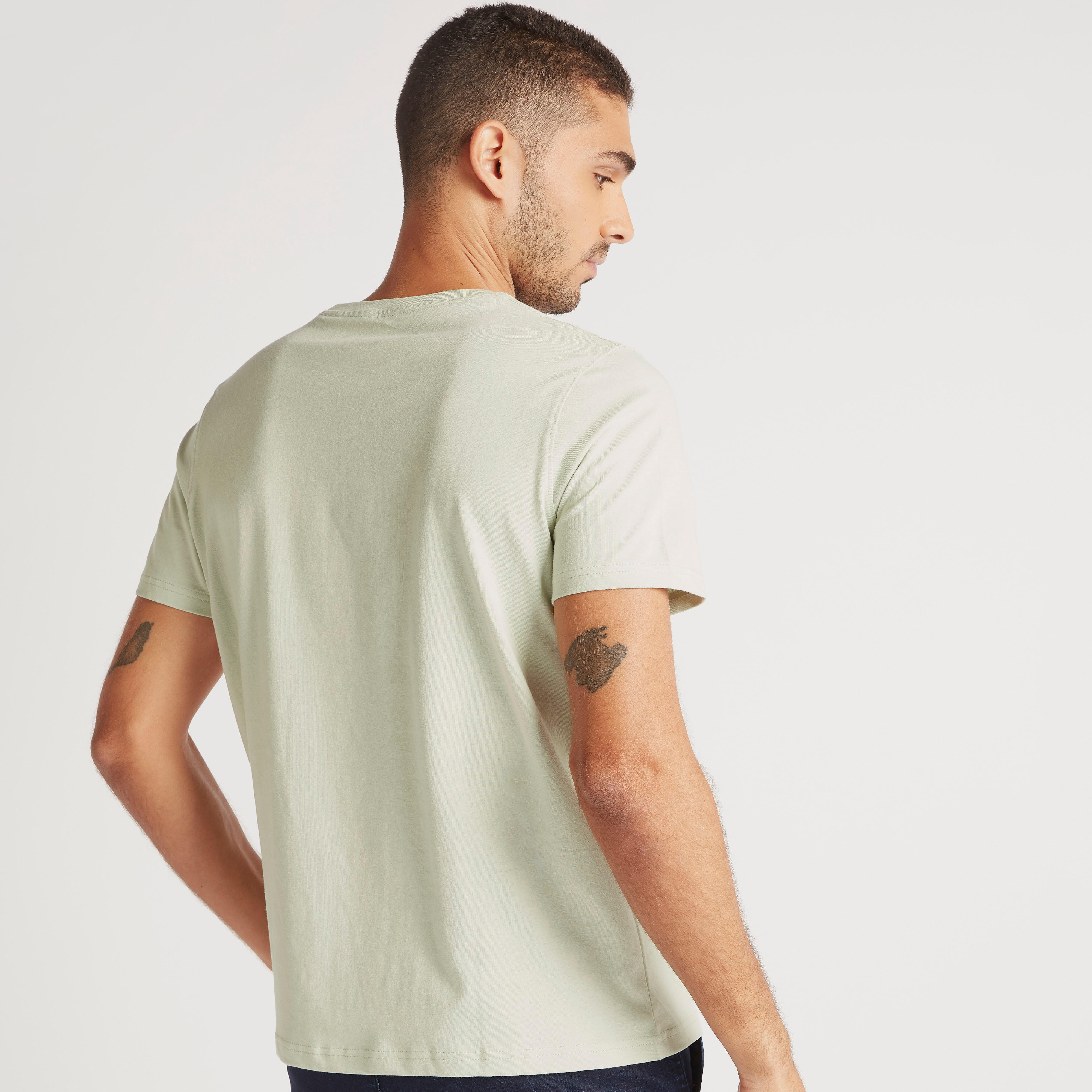 Solid T-shirt with Crew Neck and Short Sleeves-men-clothing-tshirtsandpolos-tshirts-image-4
