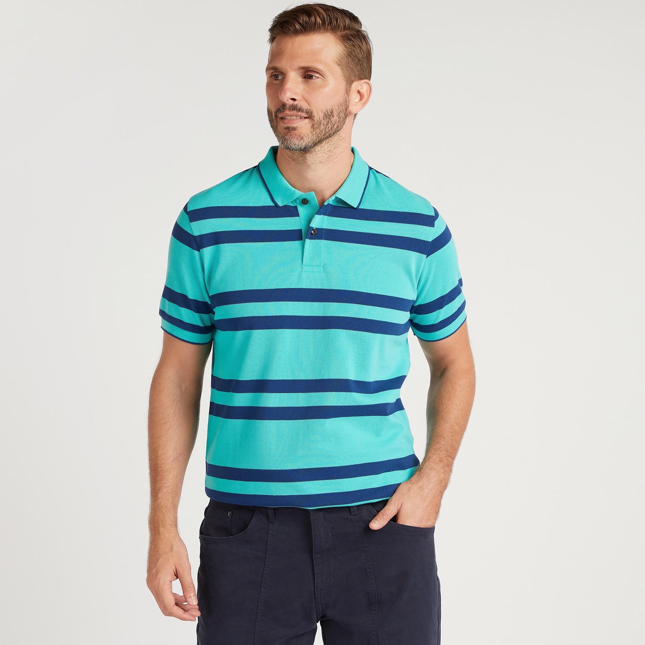 تيشيرت بولو مخطّط بأكمام قصيرة-men-clothing-tshirtsandpolos-polos-image-1