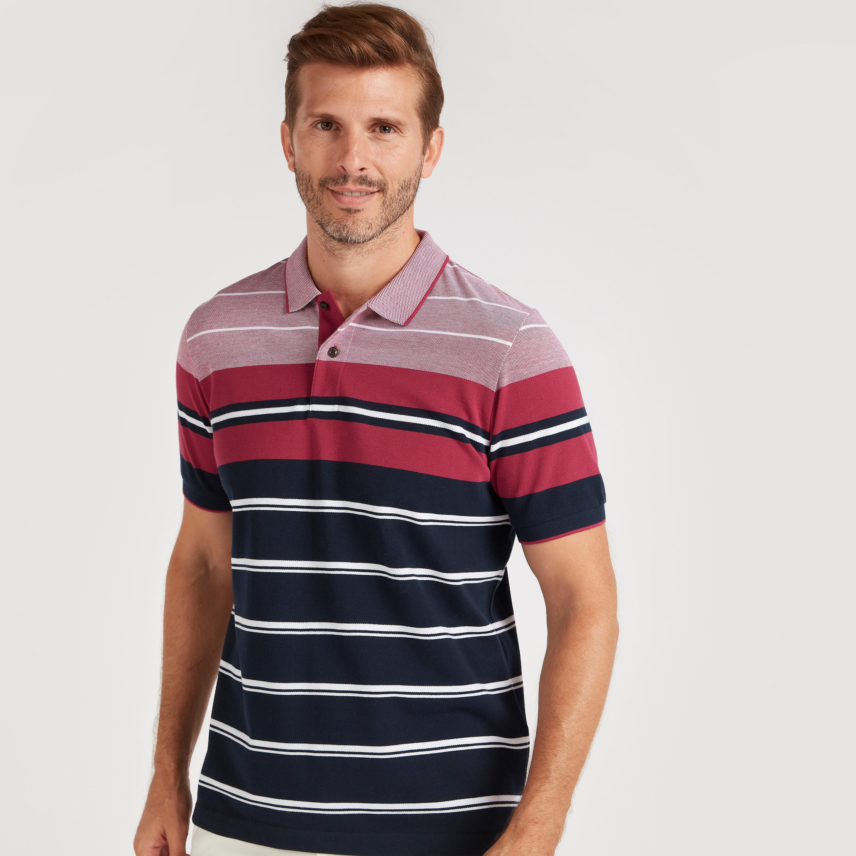 Stripe-Tipped Polo T-shirt with Short Sleeves-men-clothing-tshirtsandpolos-polos-image-1