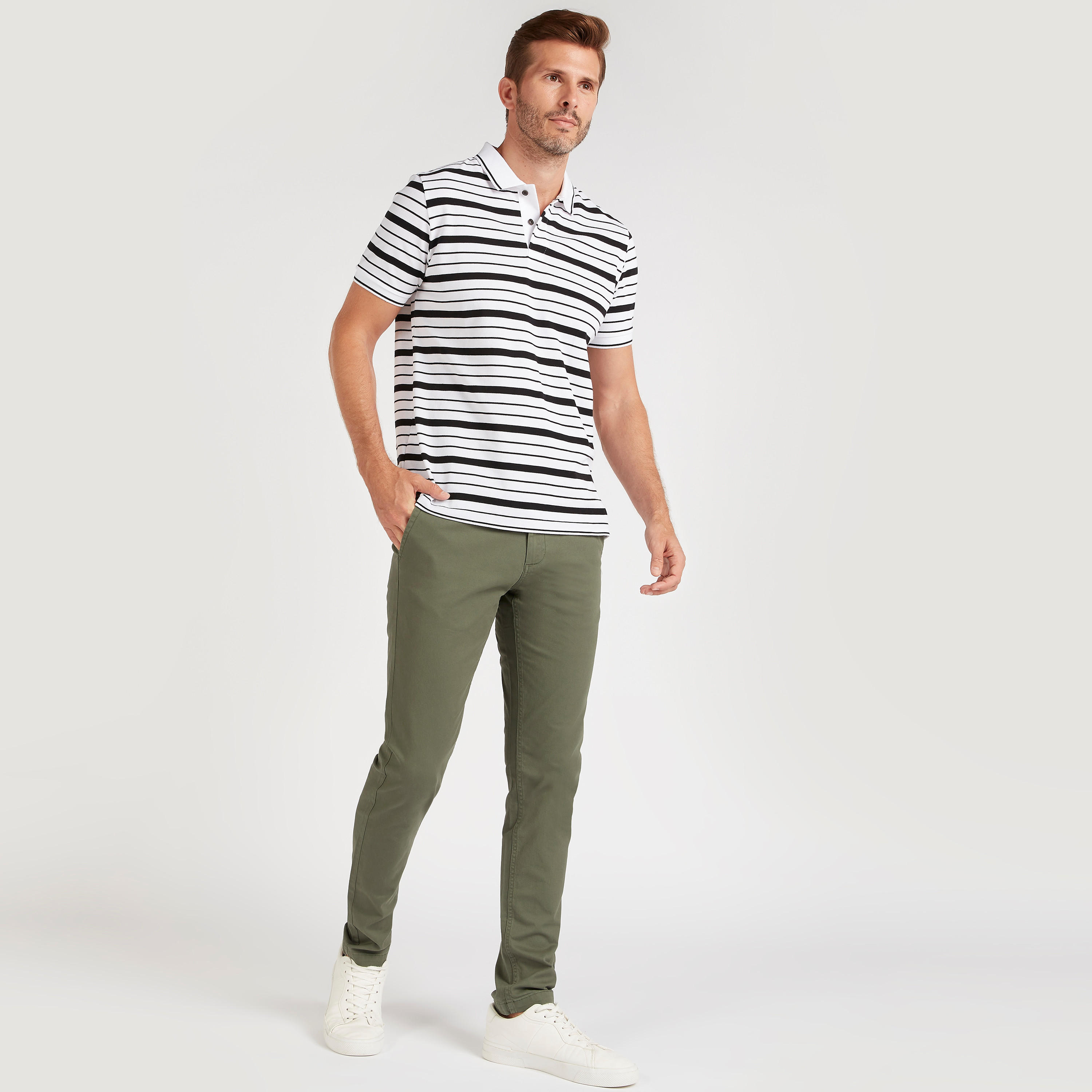 Striped Polo T-shirt with Short Sleeves-men-clothing-tshirtsandpolos-polos-image-5