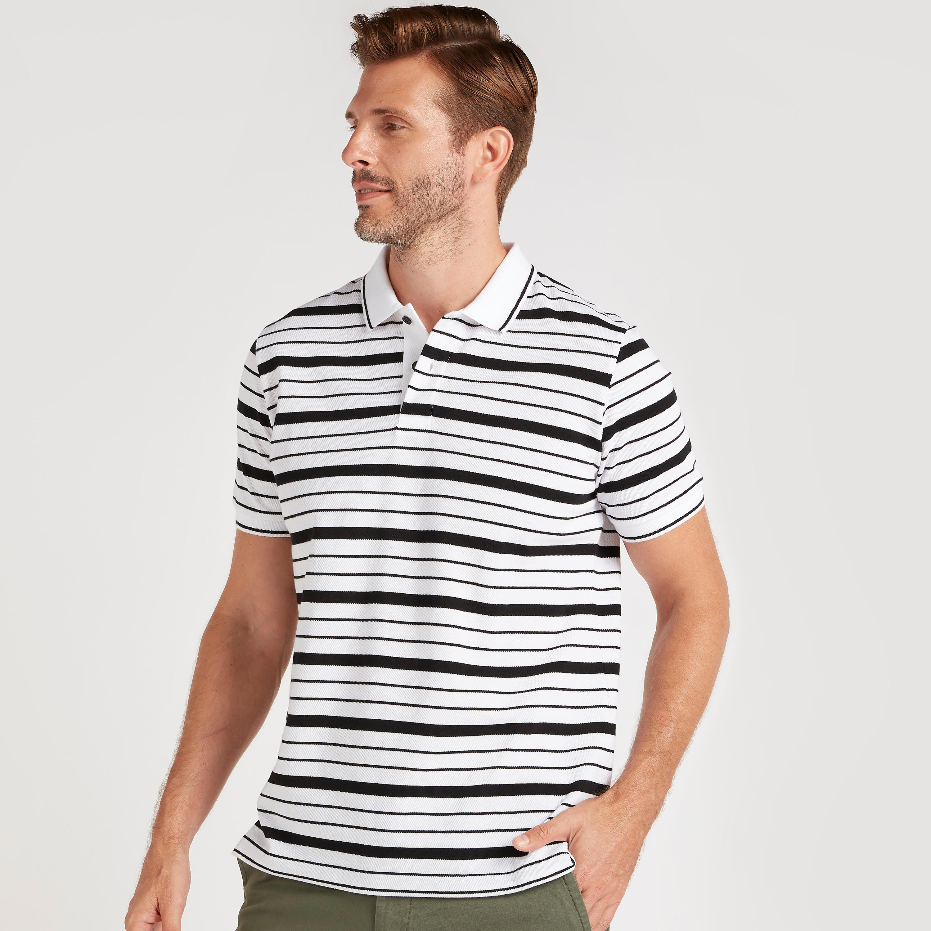 Striped Polo T-shirt with Short Sleeves-men-clothing-tshirtsandpolos-polos-image-6