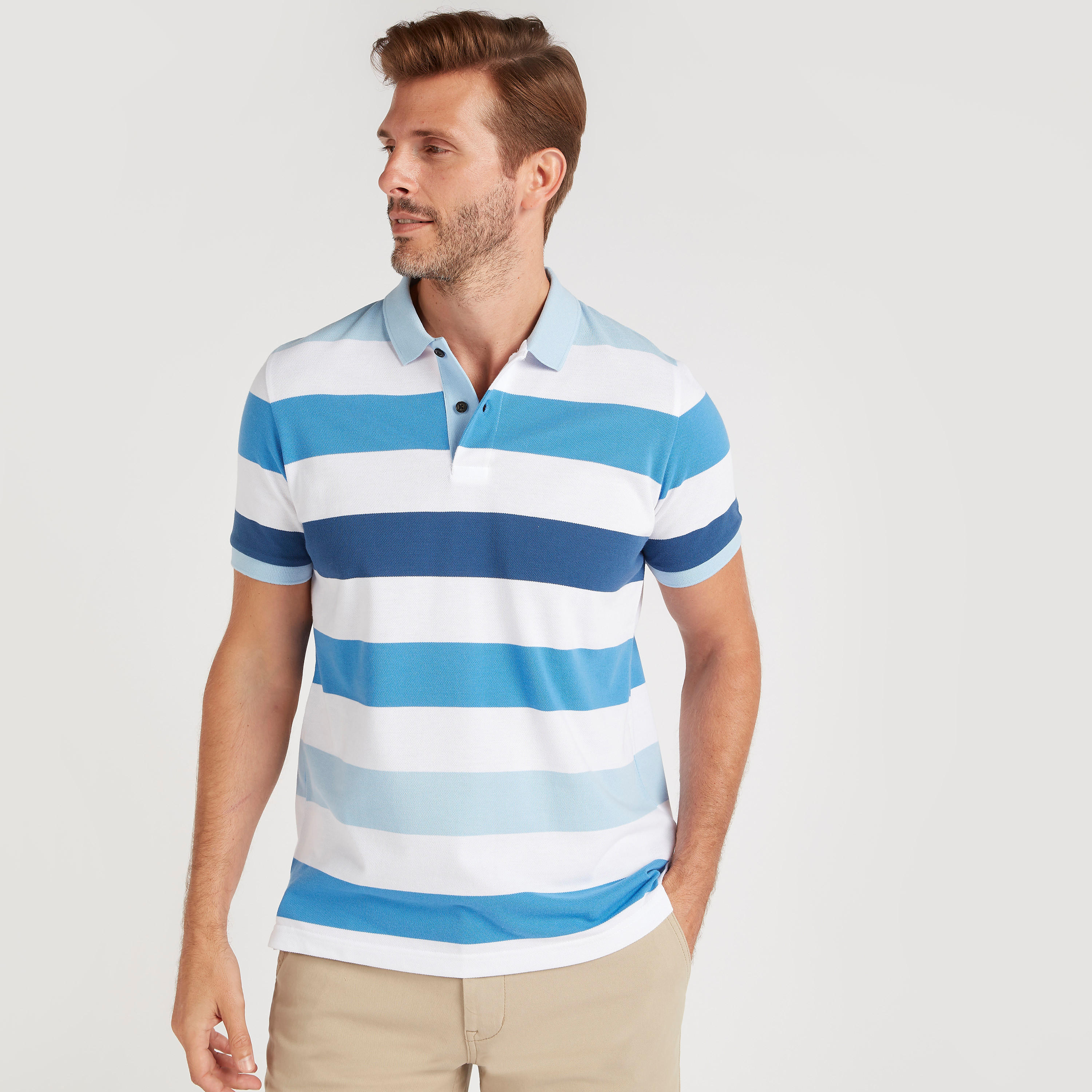 تيشيرت بولو مخطّط بأكمام قصيرة-men-clothing-tshirtsandpolos-polos-image-1