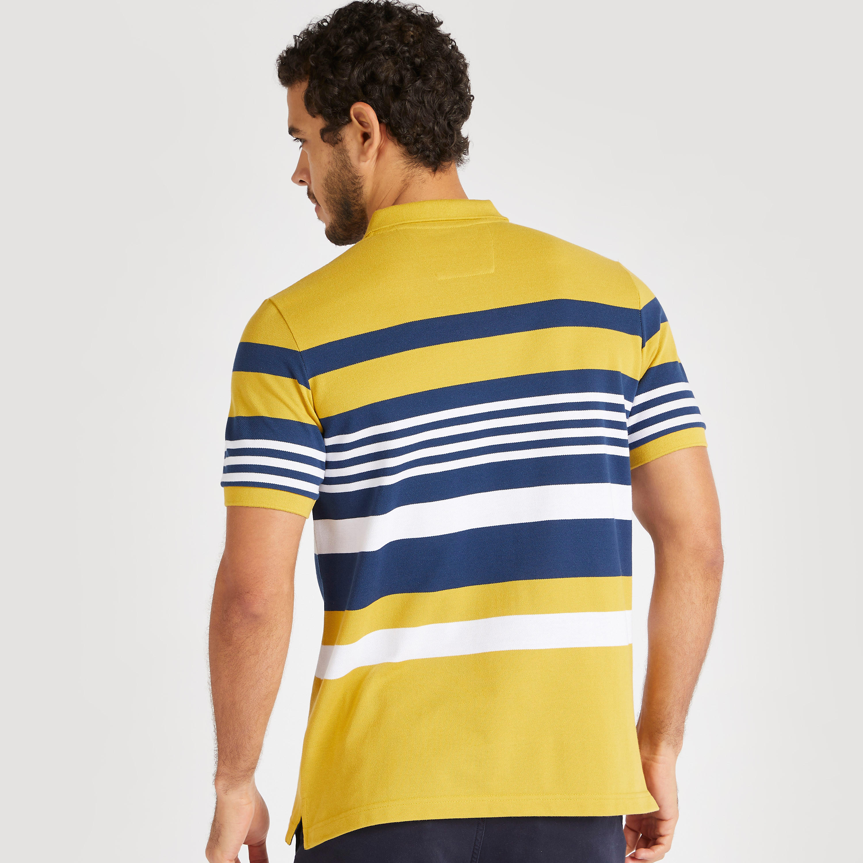 Striped Polo T-shirt with Short Sleeves and Button Closure-men-clothing-tshirtsandpolos-polos-image-4