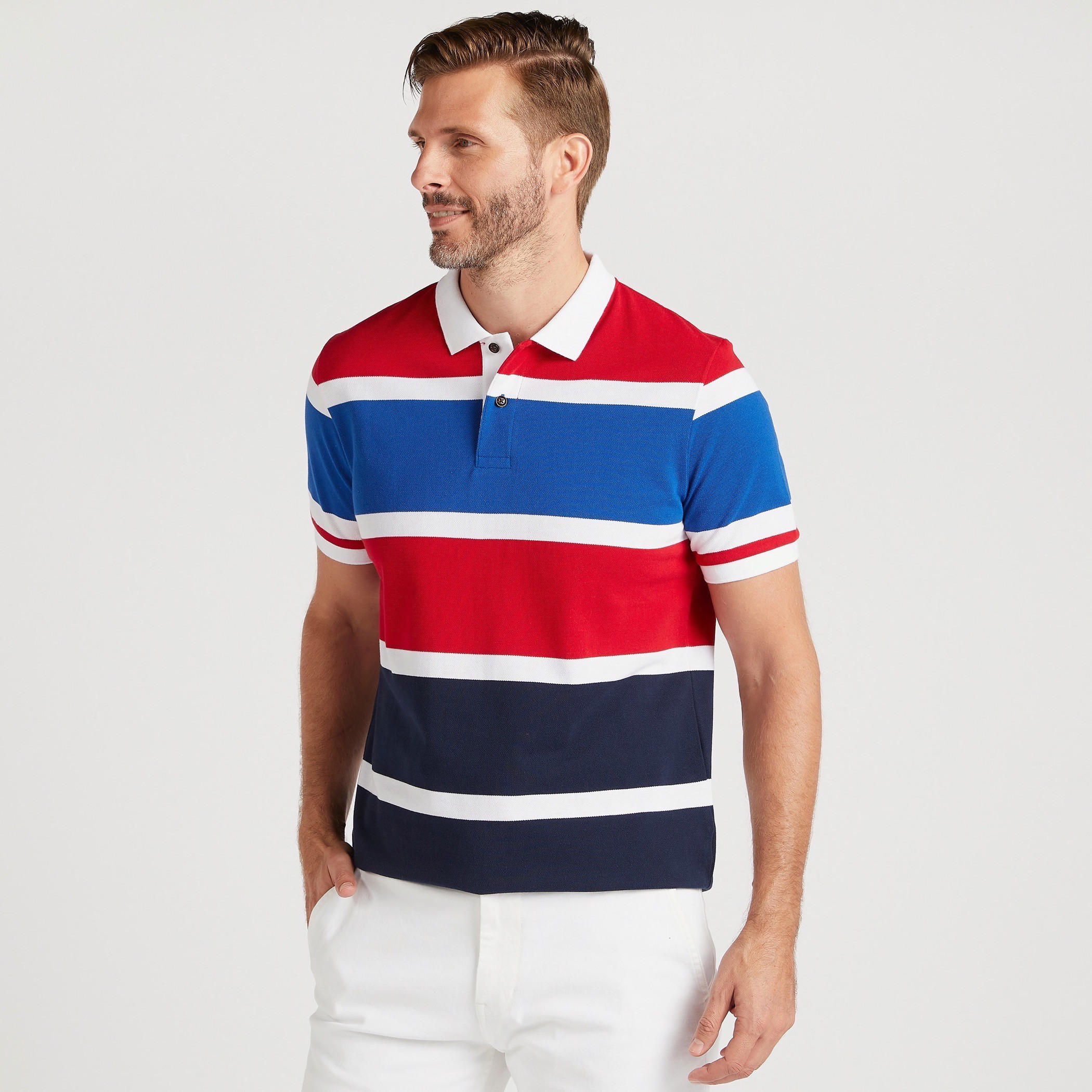 تيشيرت بولو مخطّط بأكمام قصيرة-men-clothing-tshirtsandpolos-polos-image-1
