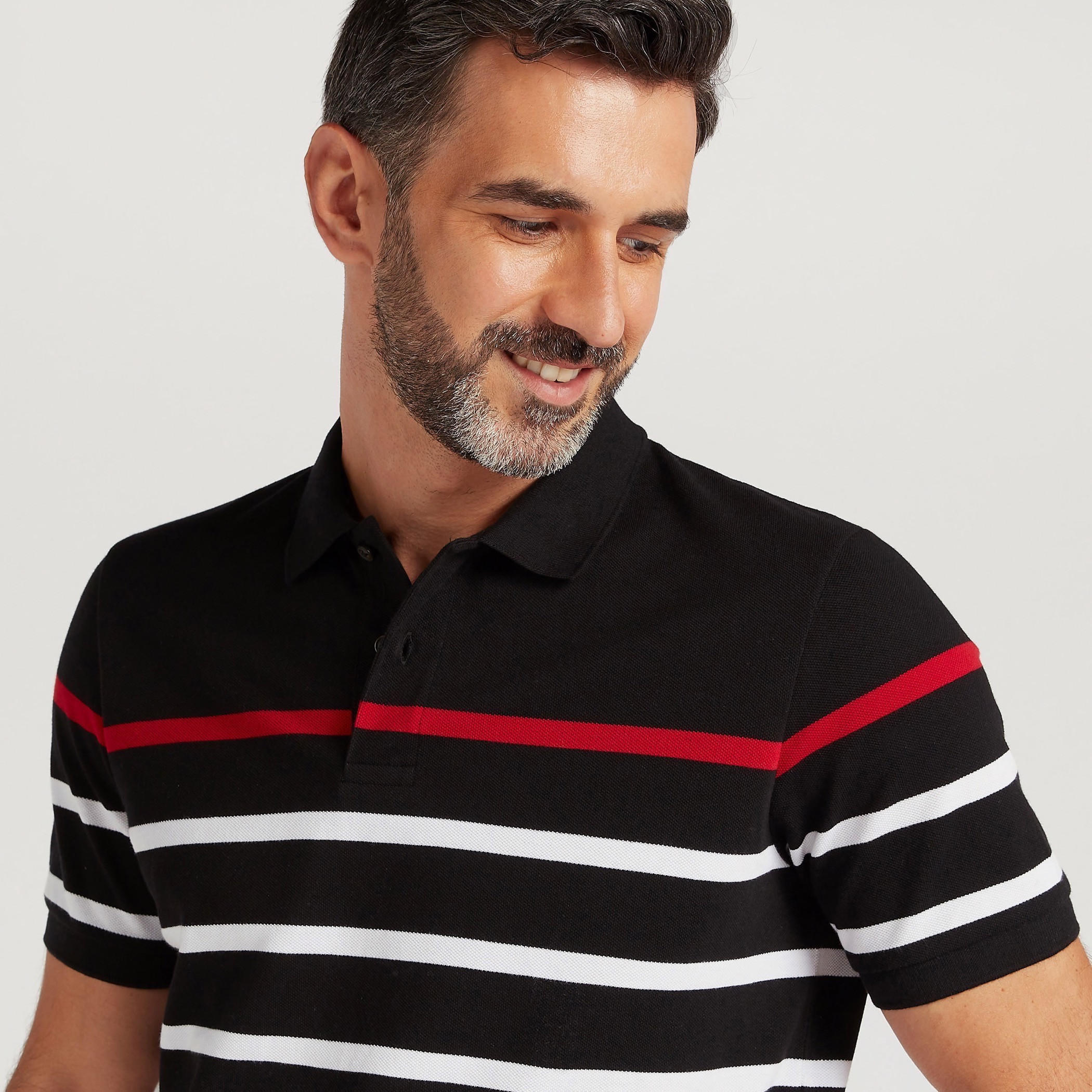 Striped Polo T-shirt with Short Sleeves-men-clothing-tshirtsandpolos-polos-image-3