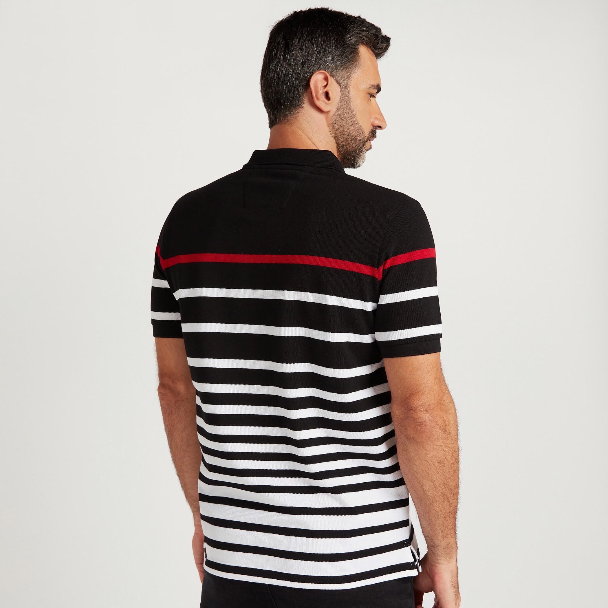 Striped Polo T-shirt with Short Sleeves-men-clothing-tshirtsandpolos-polos-image-4