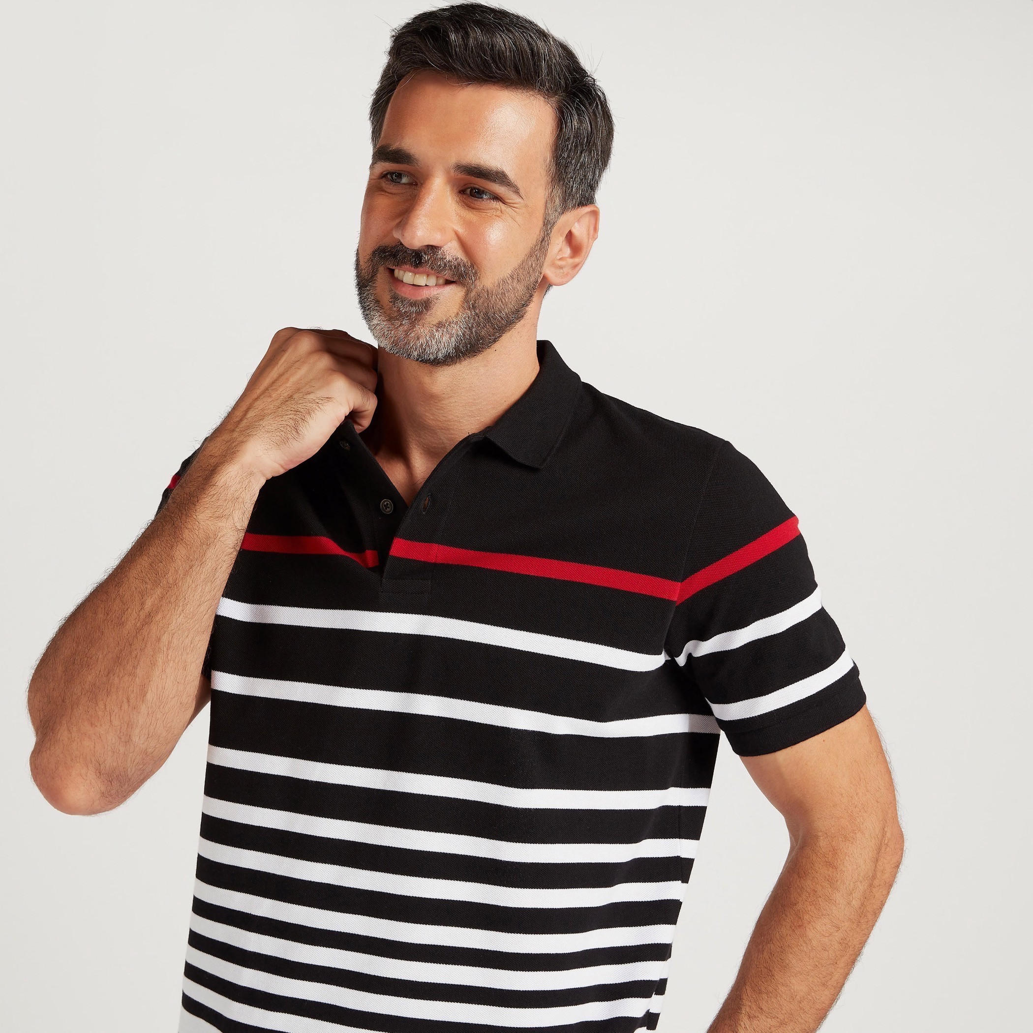Striped Polo T-shirt with Short Sleeves-men-clothing-tshirtsandpolos-polos-image-5