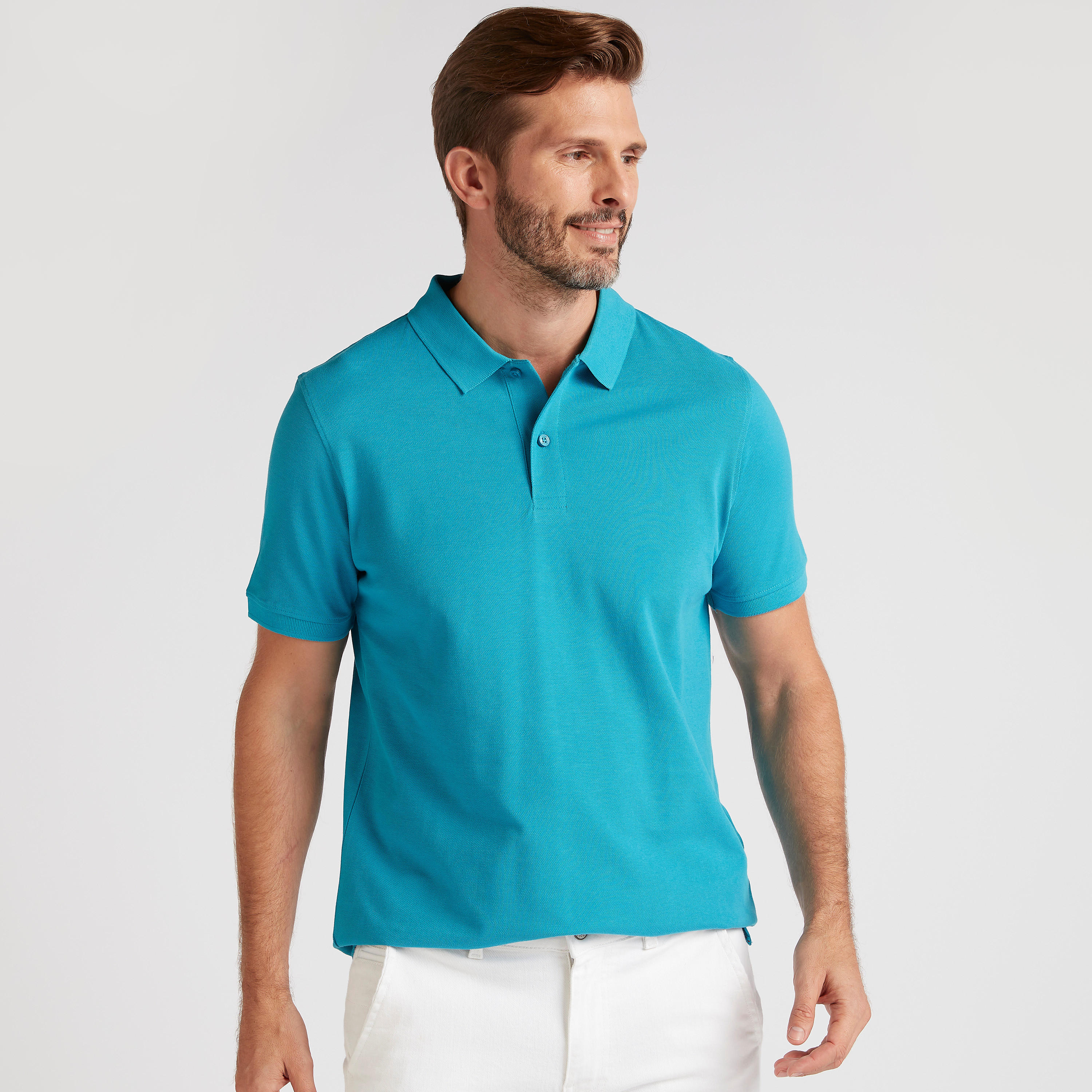تيشيرت بولو سادة بأكمام قصيرة-men-clothing-tshirtsandpolos-polos-image-4