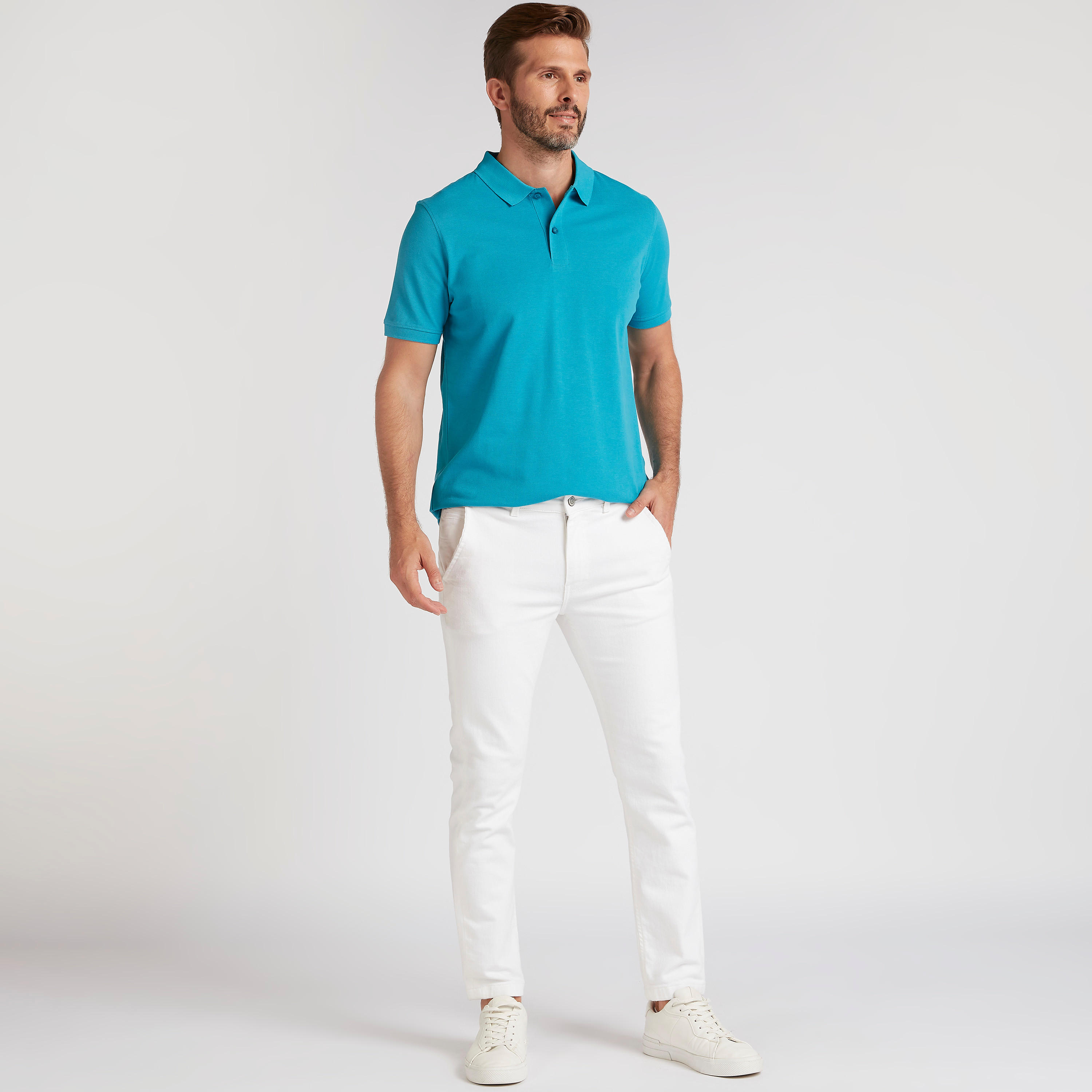 تيشيرت بولو سادة بأكمام قصيرة-men-clothing-tshirtsandpolos-polos-image-3