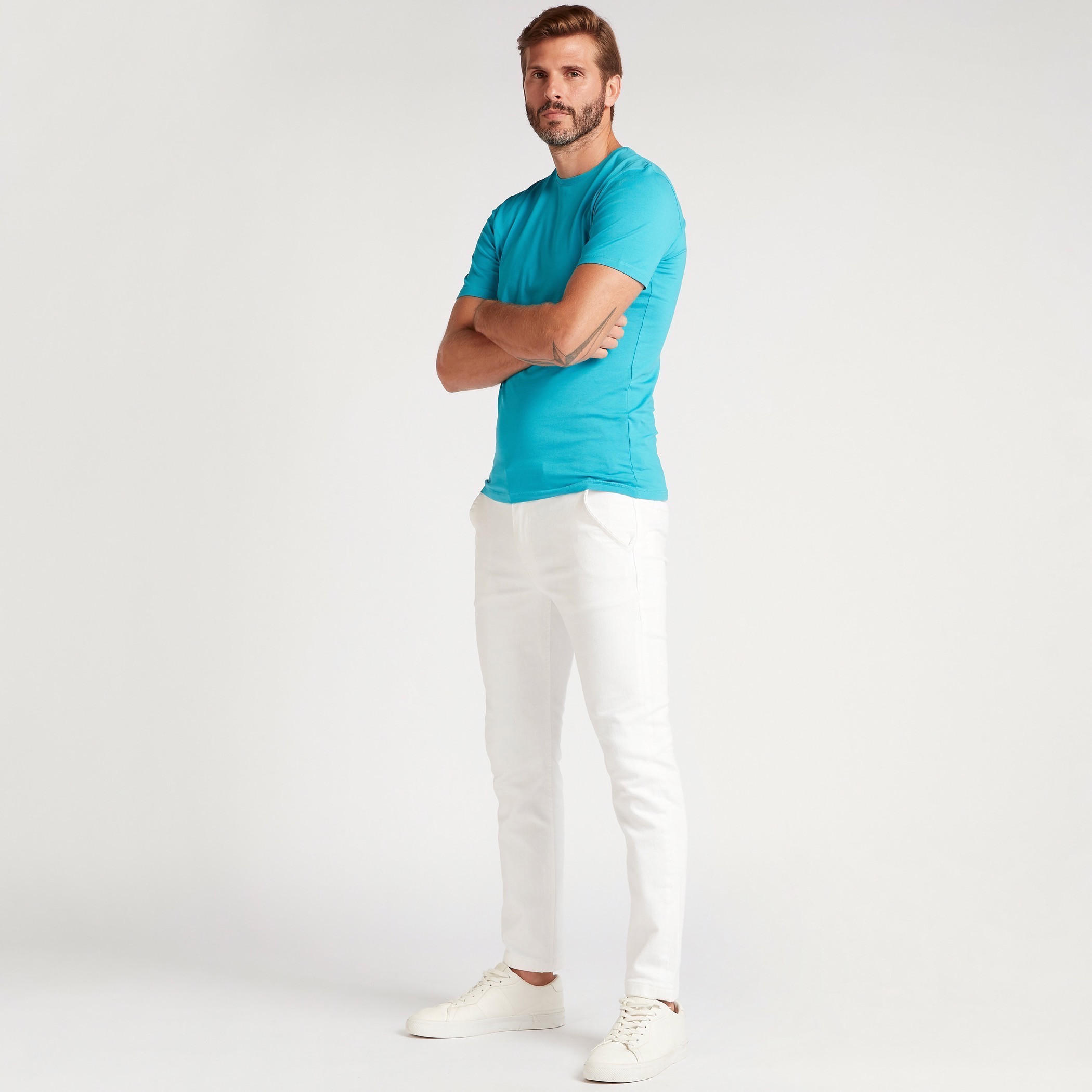 Solid T-shirt with Short Sleeves and Crew Neck-men-clothing-tshirtsandpolos-tshirts-image-2