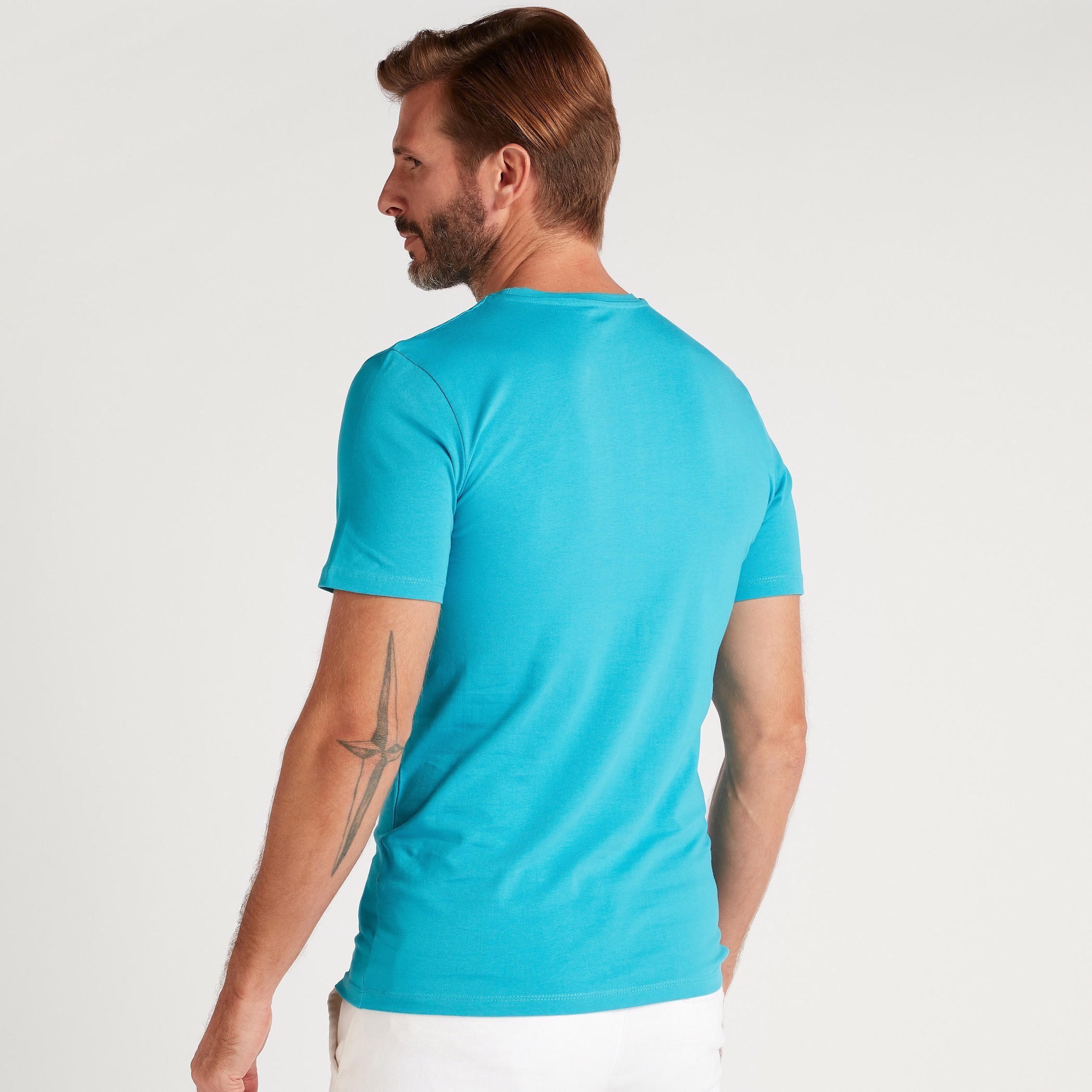 Solid T-shirt with Short Sleeves and Crew Neck-men-clothing-tshirtsandpolos-tshirts-image-4