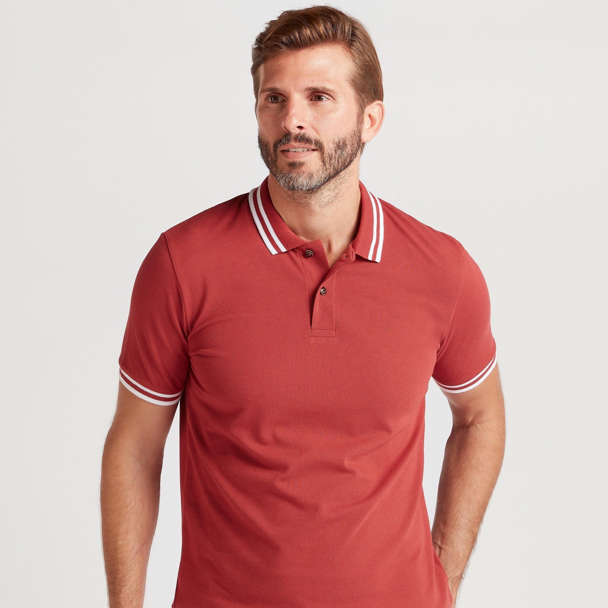 Solid Polo T-shirt with Short Sleeves-men-clothing-tshirtsandpolos-polos-image-1