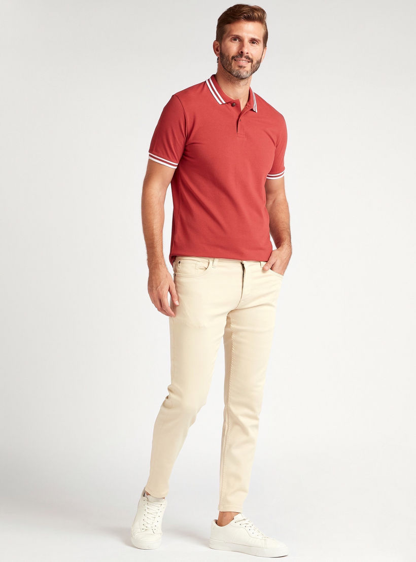 Solid Polo T-shirt with Short Sleeves-men-clothing-tshirtsandpolos-polos-image-2
