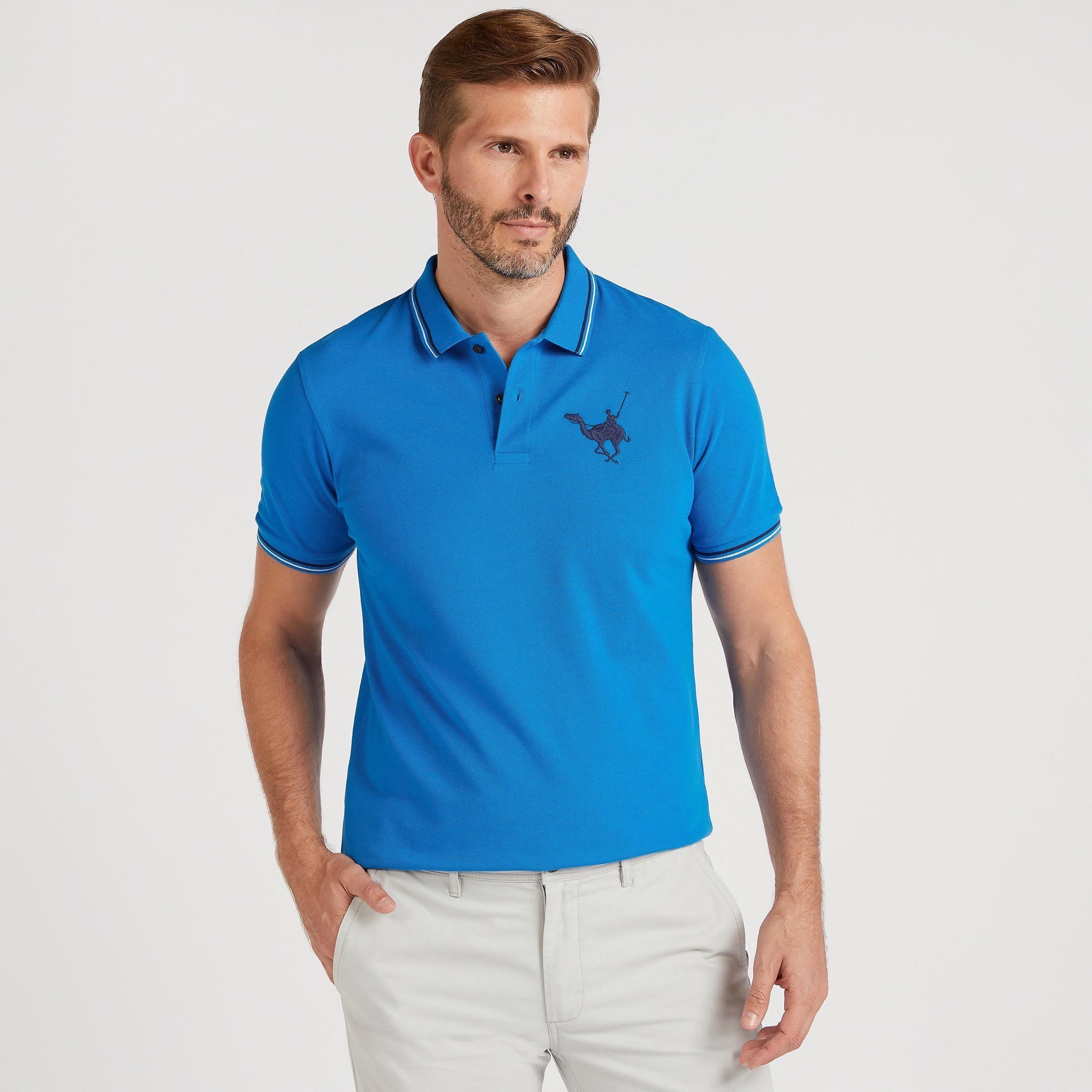 تيشيرت بولو سادة بأكمام قصيرة-men-clothing-tshirtsandpolos-polos-image-4