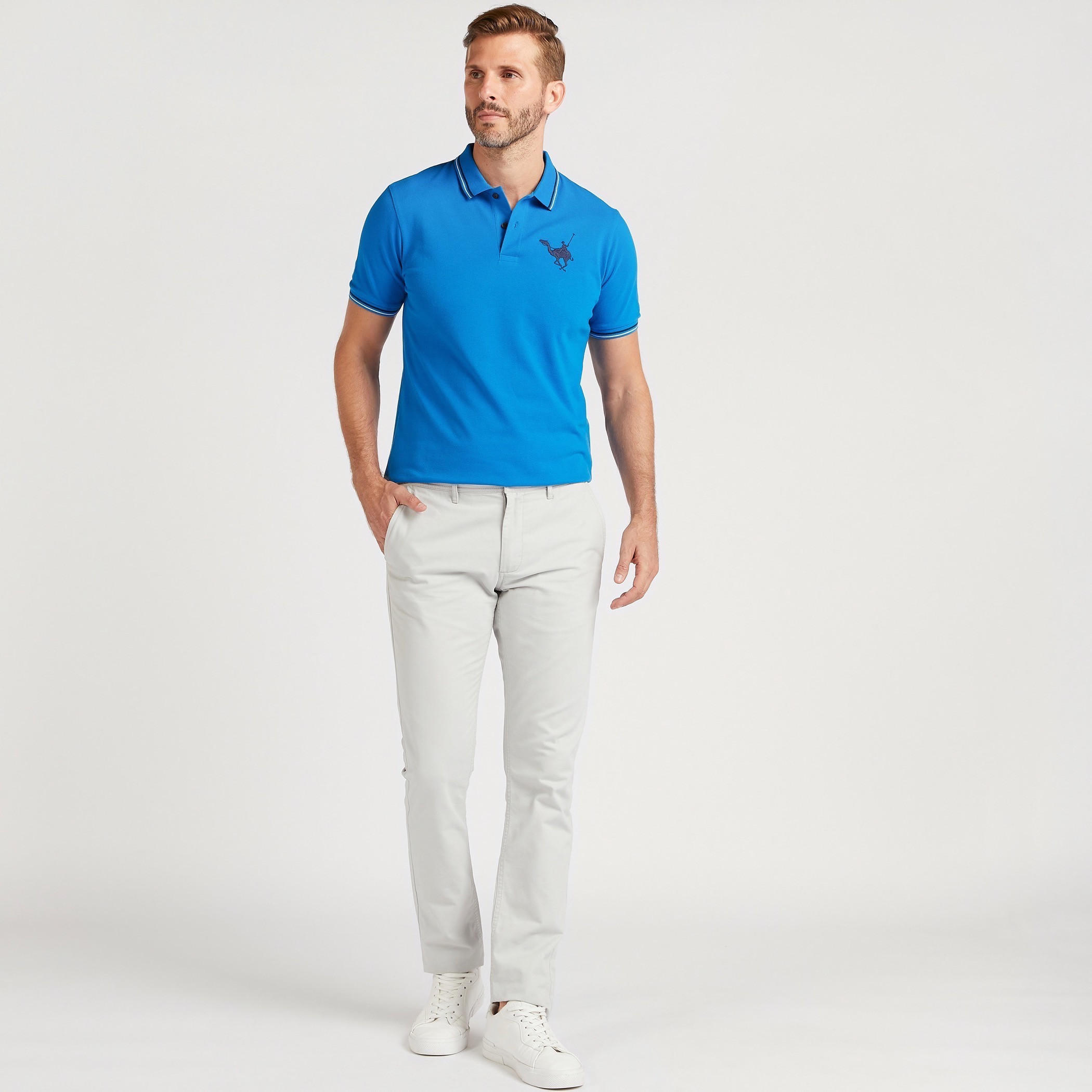 تيشيرت بولو سادة بأكمام قصيرة-men-clothing-tshirtsandpolos-polos-image-3