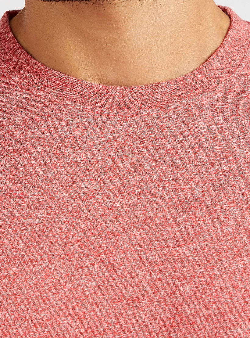 Solid T-shirt with Crew Neck and Short Sleeves-men-clothing-tshirtsandpolos-tshirts-image-3