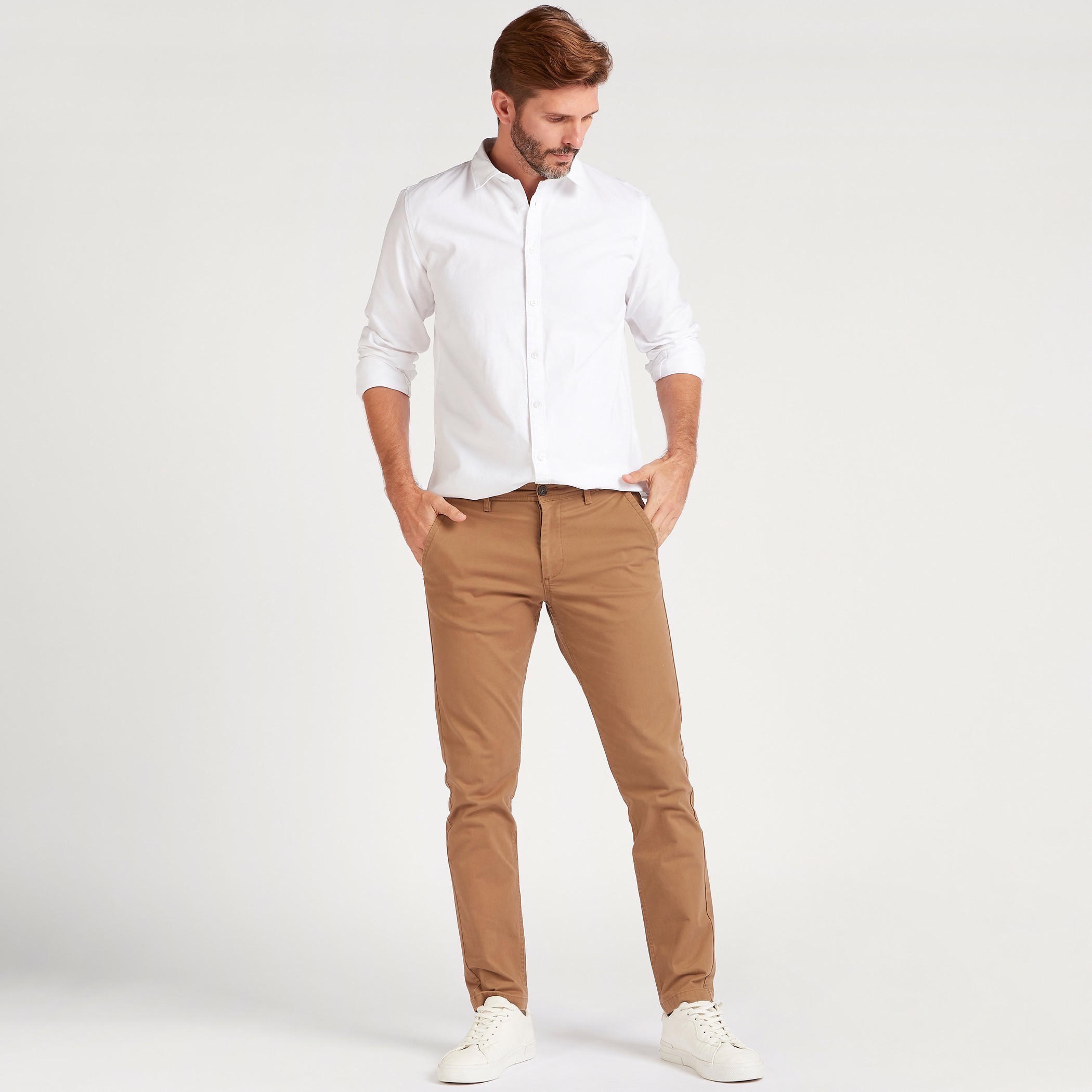 قميص أكفورد سادة بأكمام طويلة وأزرار-men-clothing-shirts-image-5