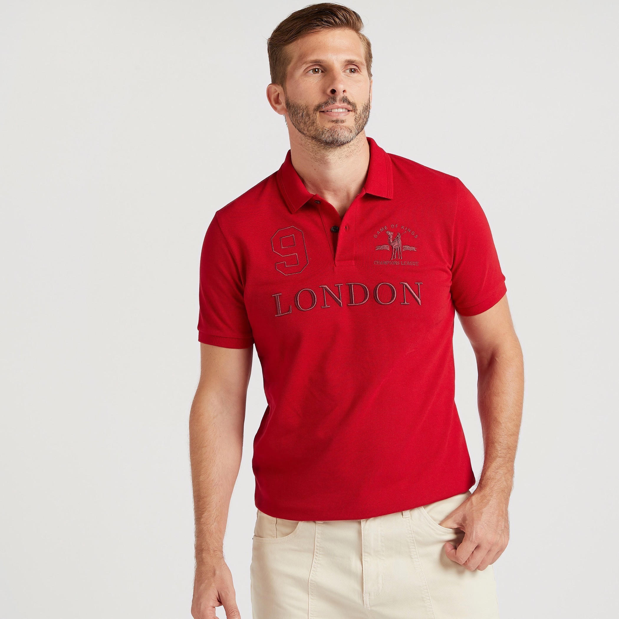 تيشيرت بولو مطرّز بأكمام قصيرة-men-clothing-tshirtsandpolos-polos-image-1