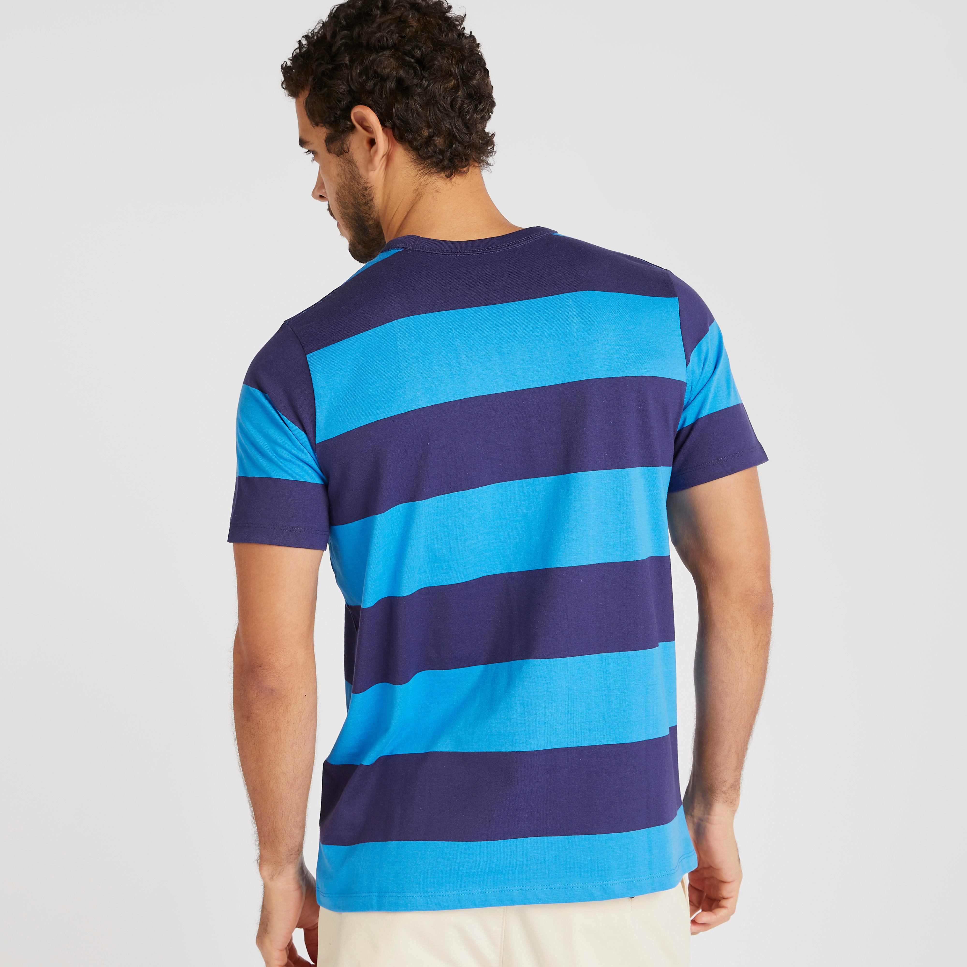 تيشيرت مخطّط بياقة ضيّقة وأكمام قصيرة-men-clothing-tshirtsandpolos-tshirts-image-4