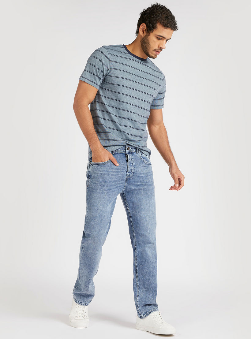 Striped T-shirt with Short Sleeves and Crew Neck-men-clothing-tshirtsandpolos-tshirts-image-2