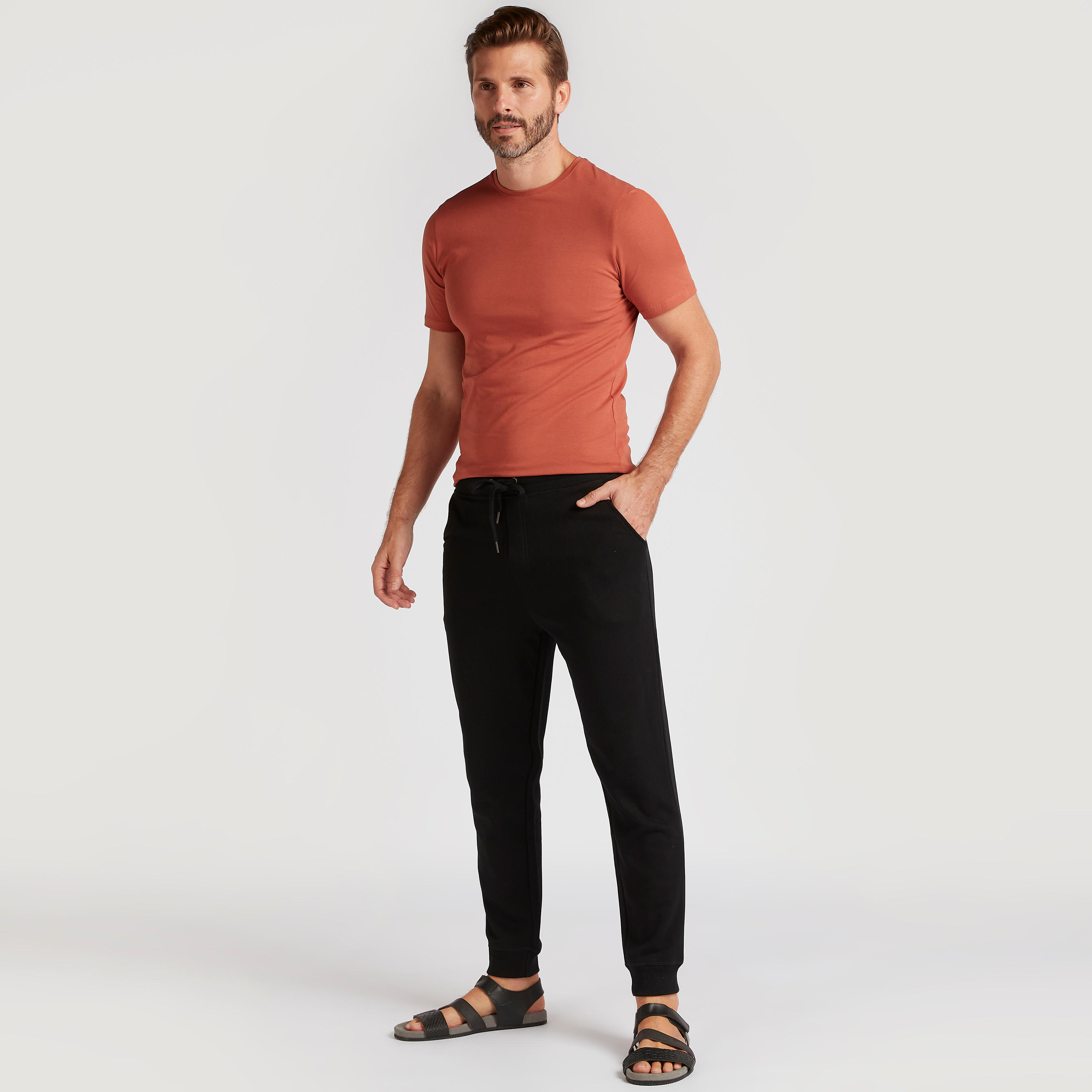 Solid Joggers with Drawstring Closure and Pockets-men-clothing-bottoms-joggers-image-2