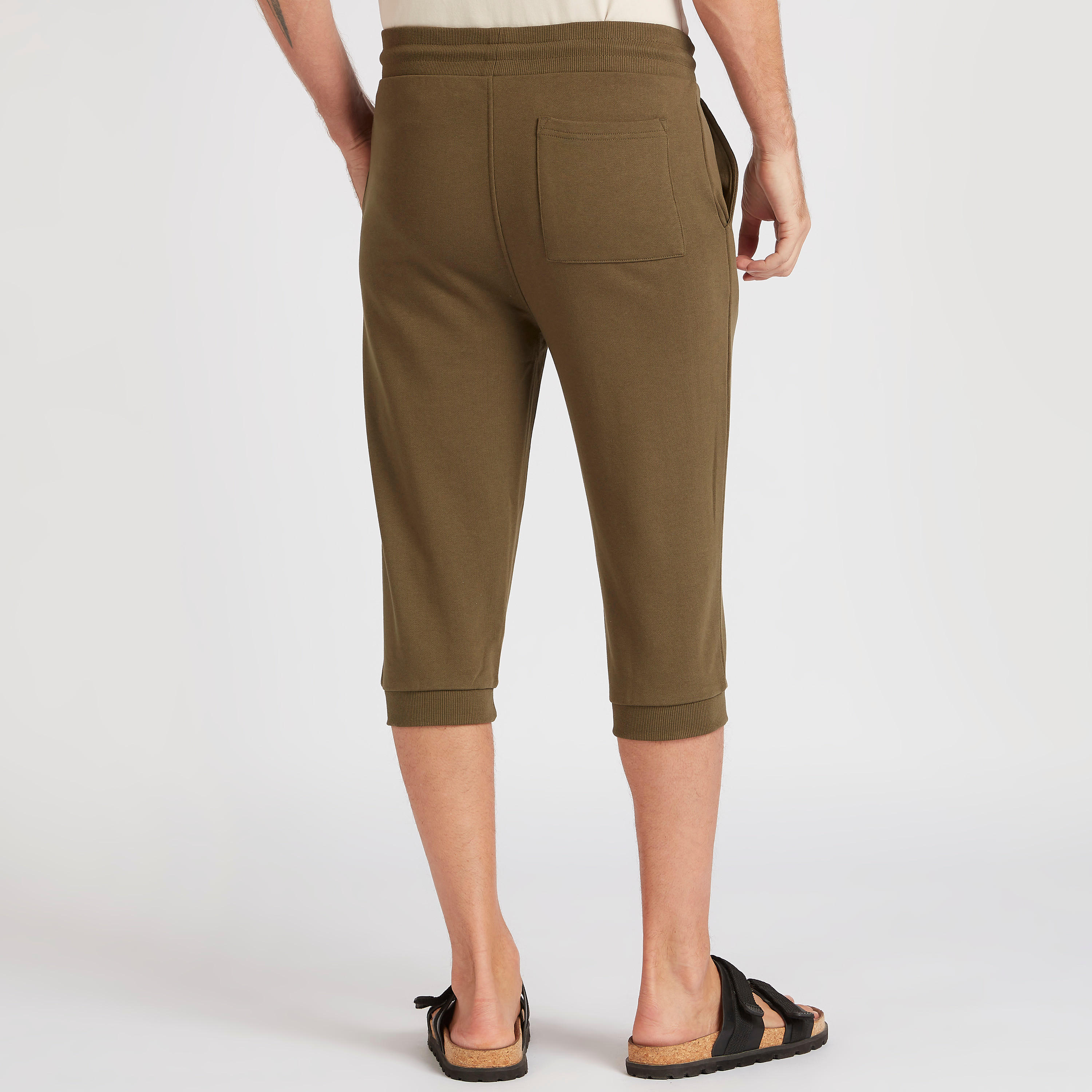Solid 3/4 Joggers with Pockets and Drawstring Closure-men-clothing-bottoms-joggers-image-4
