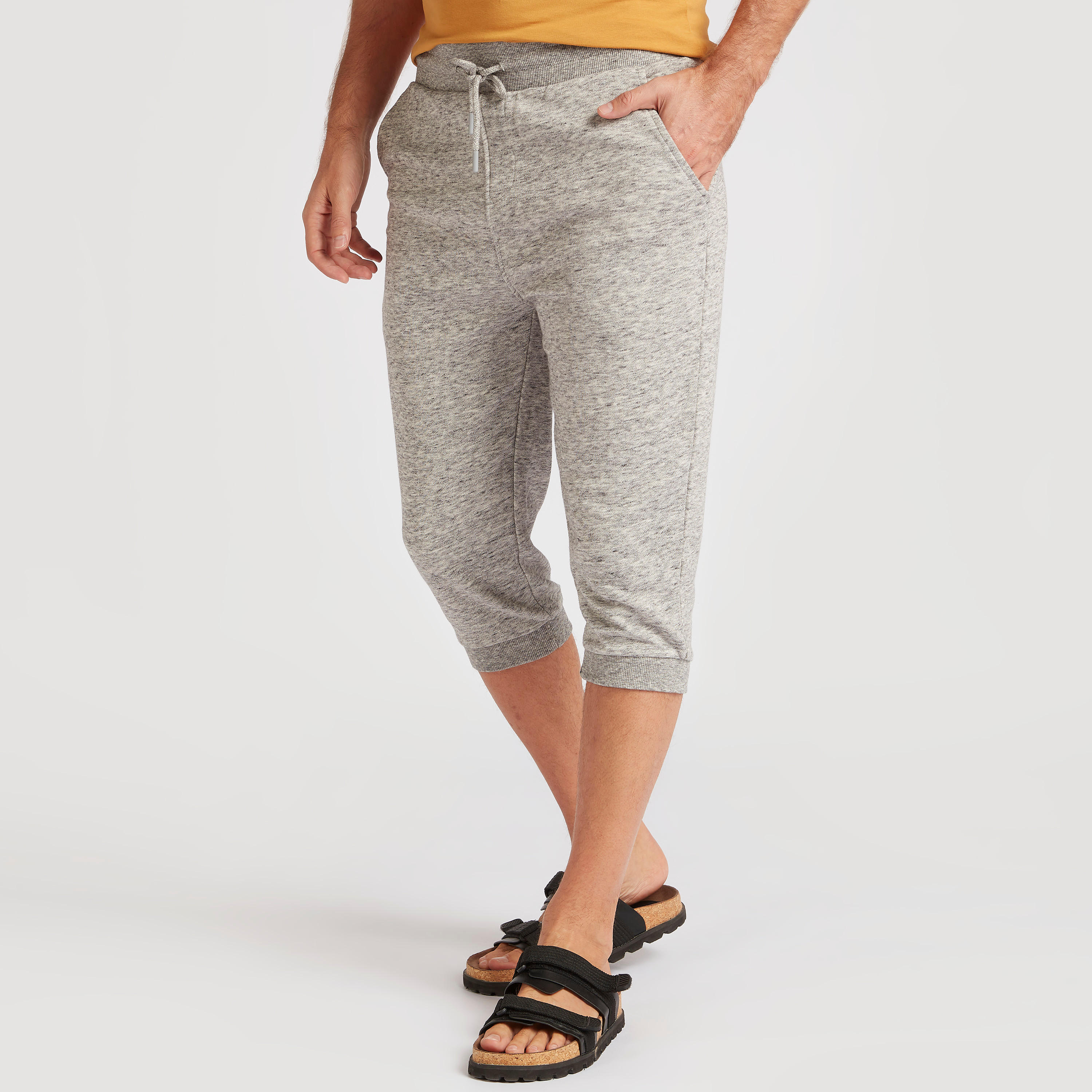 Textured 3/4 Joggers with Drawstring Closure-men-clothing-bottoms-joggers-image-1