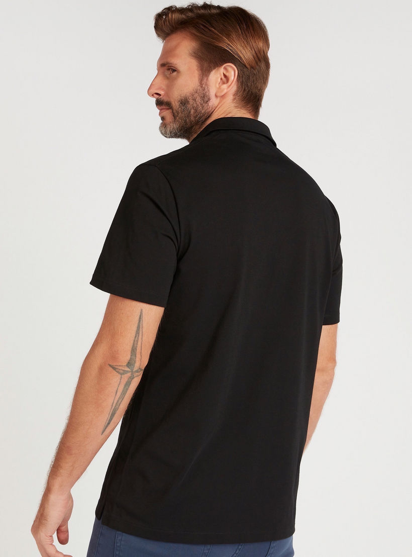 Solid Collared Shirt with Short Sleeves-men-clothing-shirts-image-4