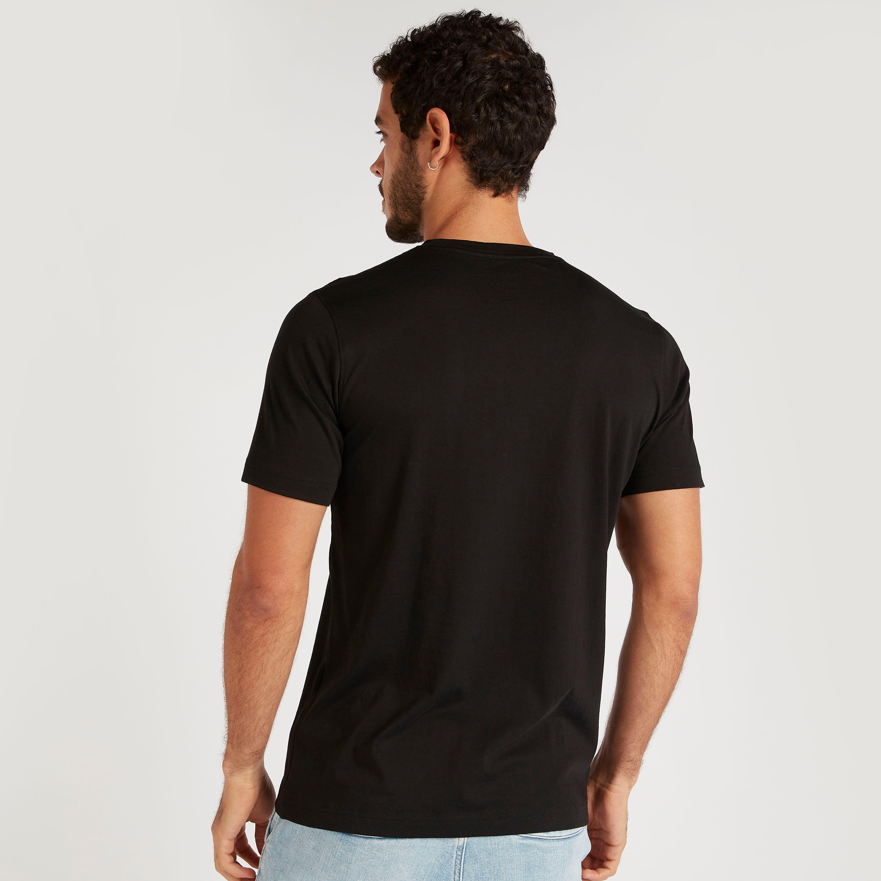 تيشيرت سليم فيت بياقة ضيّقة وأكمام قصيرة-men-clothing-tshirtsandpolos-tshirts-image-4