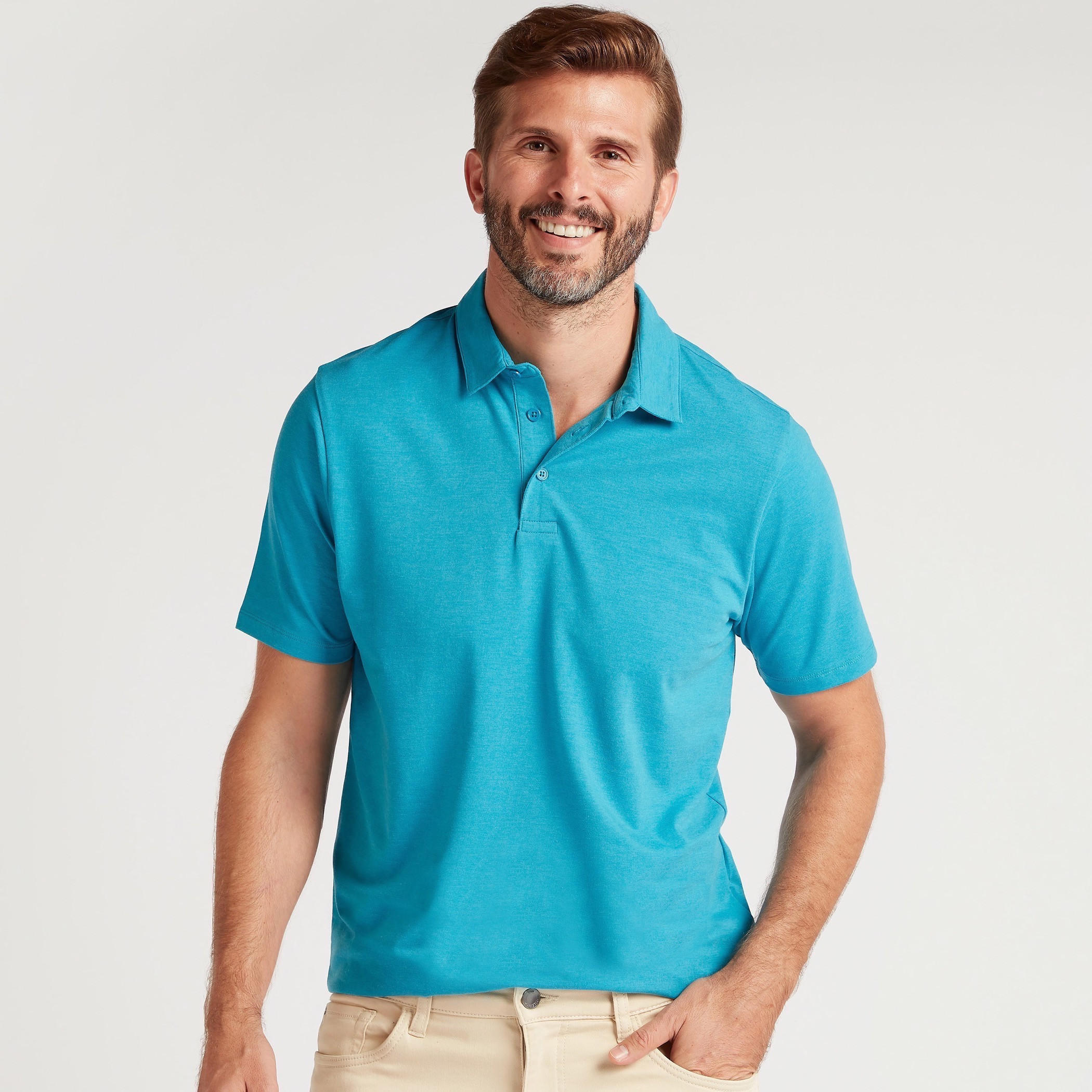 تيشيرت بولو سادة بأكمام قصيرة-men-clothing-tshirtsandpolos-polos-image-1