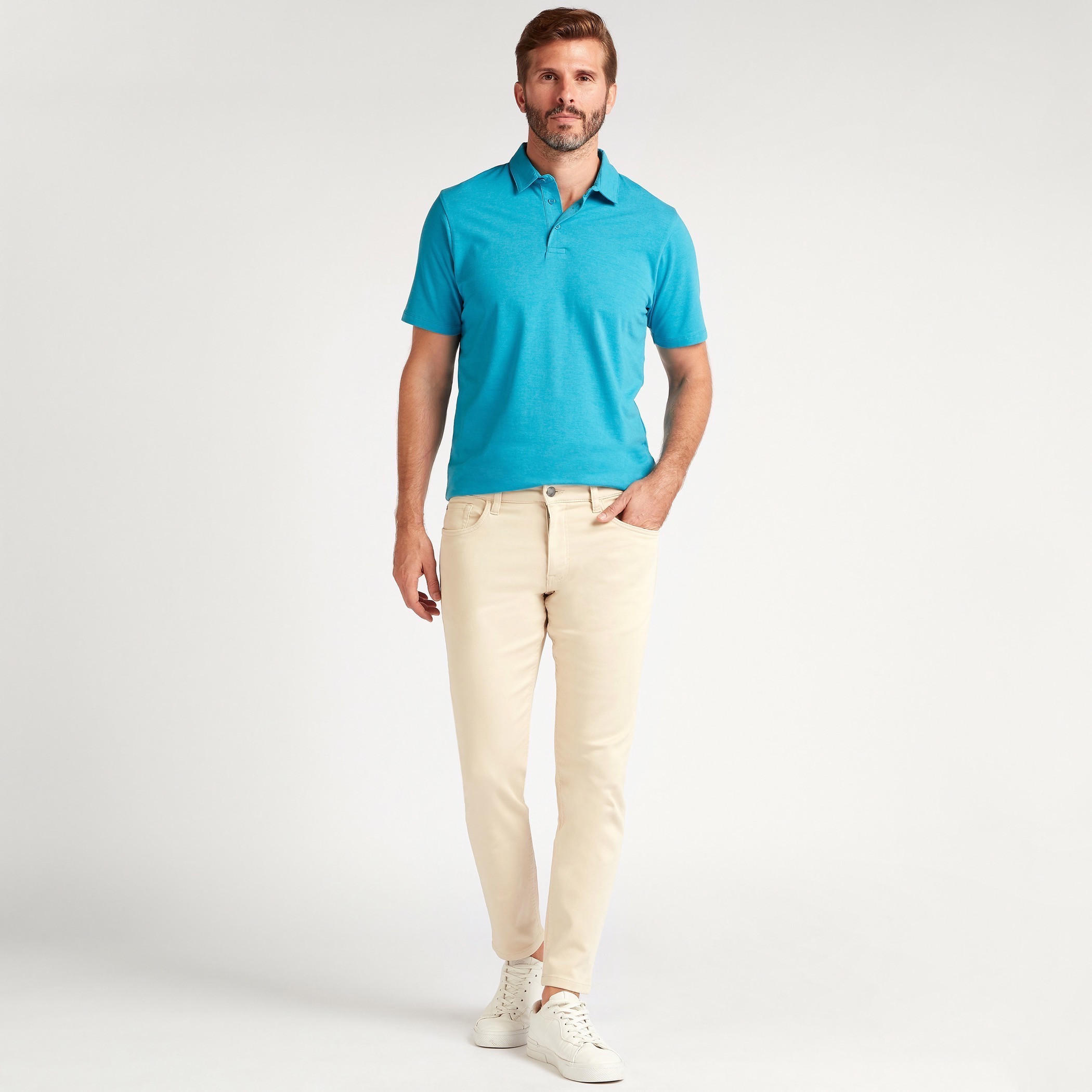 تيشيرت بولو سادة بأكمام قصيرة-men-clothing-tshirtsandpolos-polos-image-2