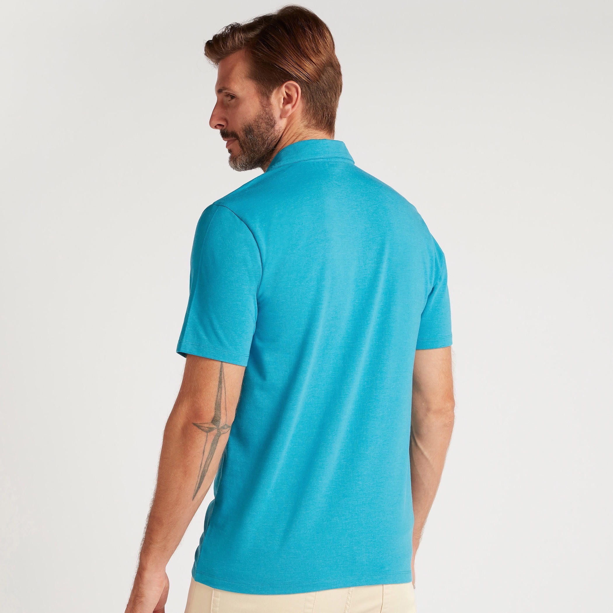 تيشيرت بولو سادة بأكمام قصيرة-men-clothing-tshirtsandpolos-polos-image-4