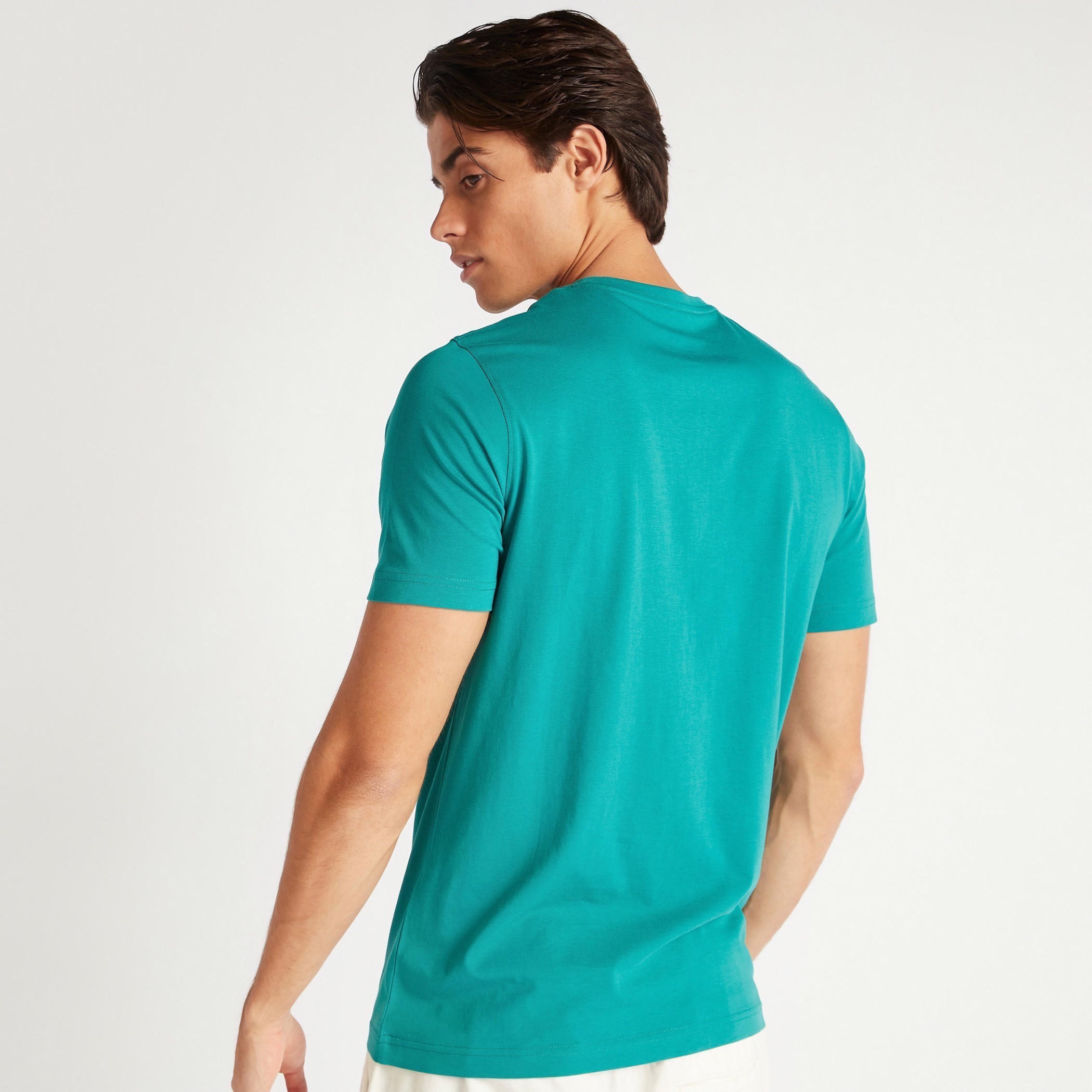 تيشيرت بقصة سليم وياقة ضيقة وأكمام قصيرة وطبعات-men-clothing-tshirtsandpolos-tshirts-image-4