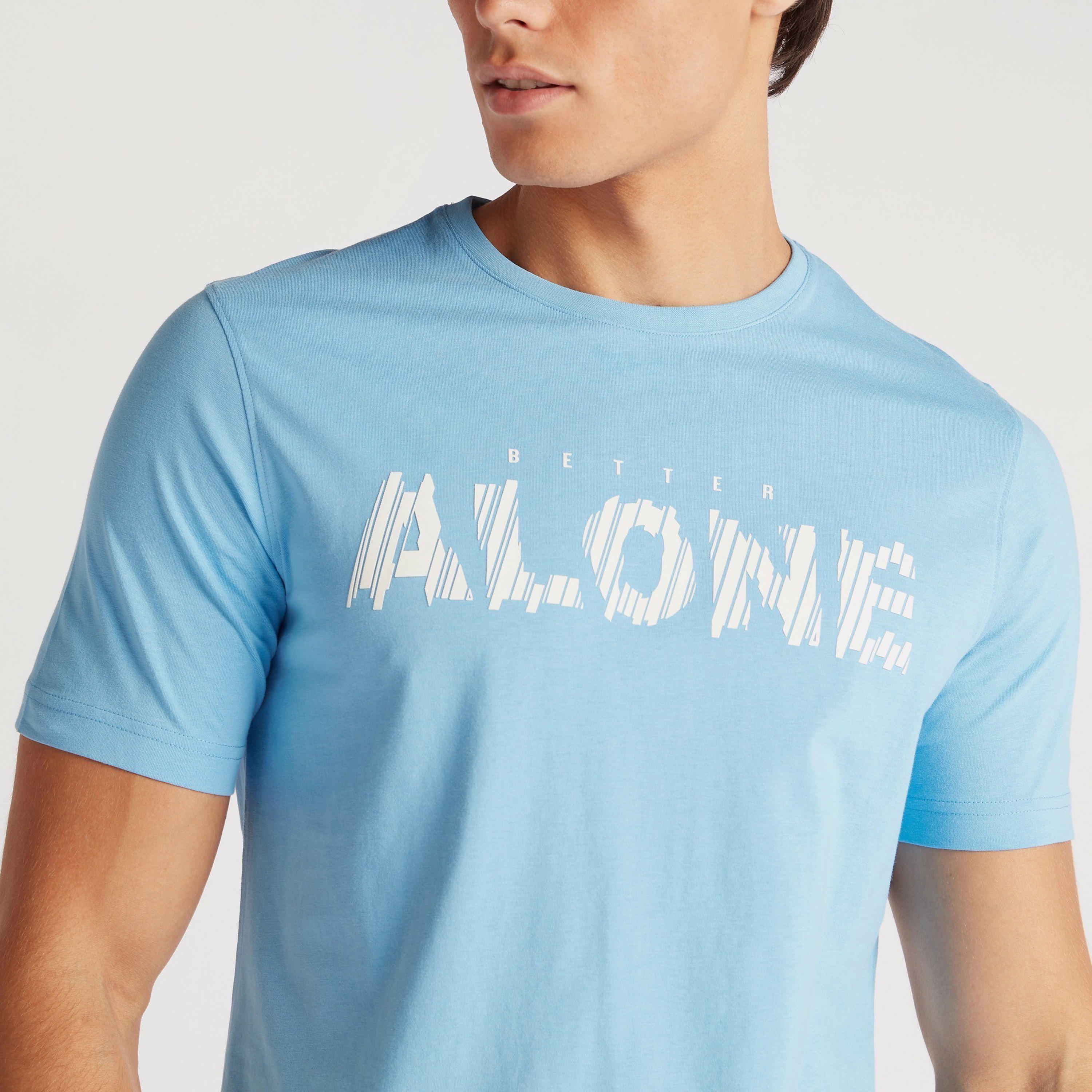 تيشيرت بقصة سليم وياقة ضيقة وأكمام قصيرة وطبعات-men-clothing-tshirtsandpolos-tshirts-image-3