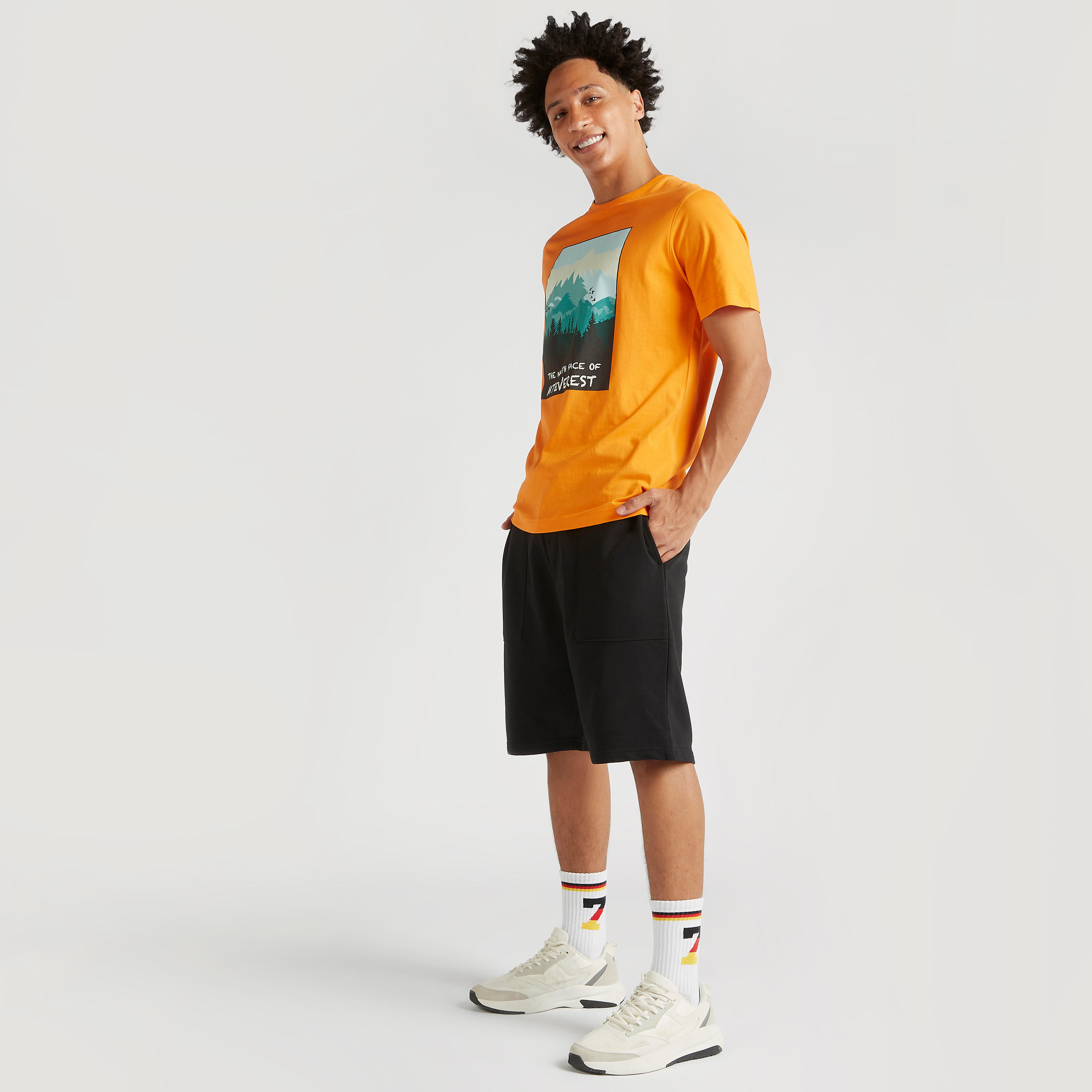 Printed Crew Neck T-shirt with Short Sleeves-men-clothing-tshirtsandpolos-tshirts-image-2