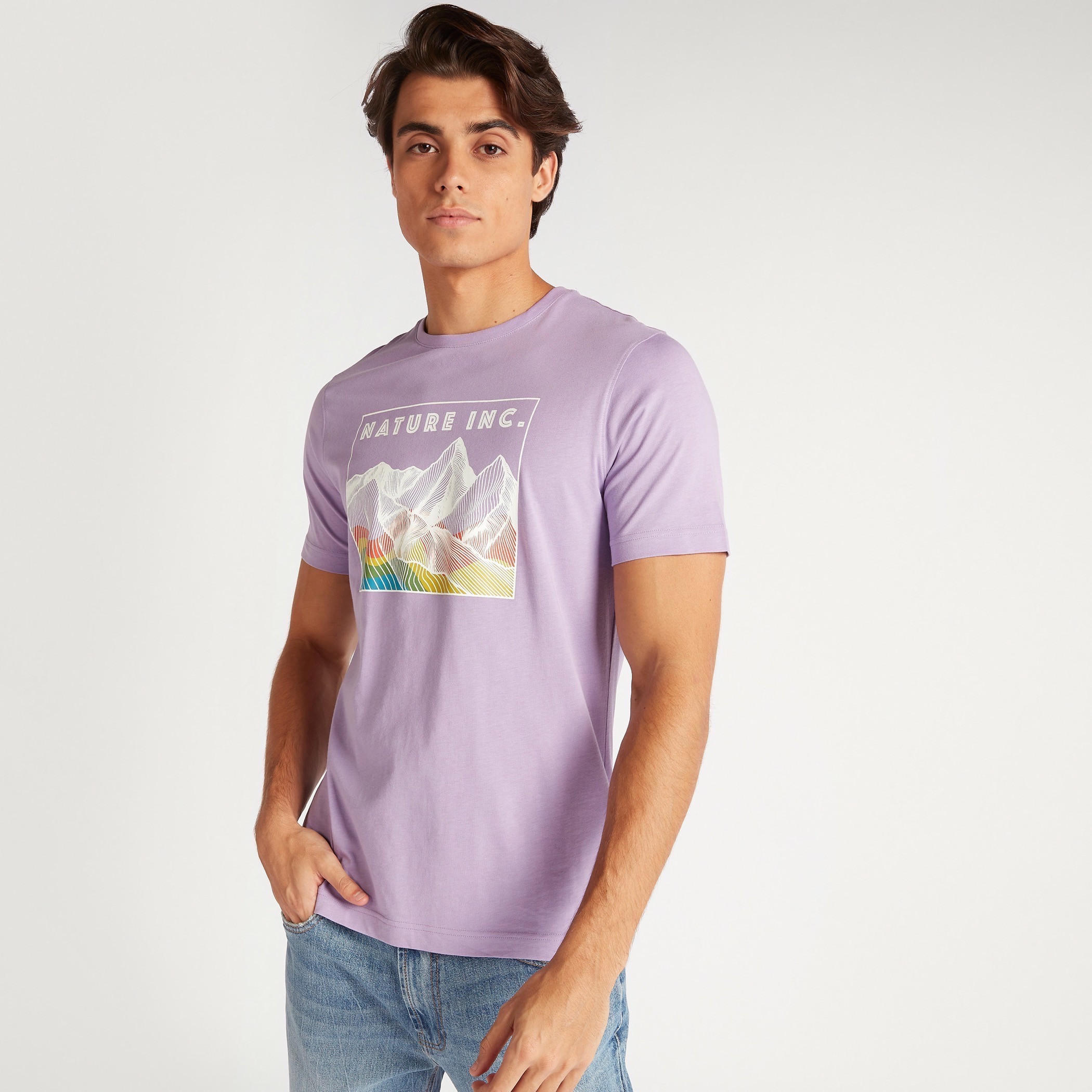 Graphic Print T-shirt with Crew Neck and Short Sleeves-men-clothing-tshirtsandpolos-tshirts-image-1