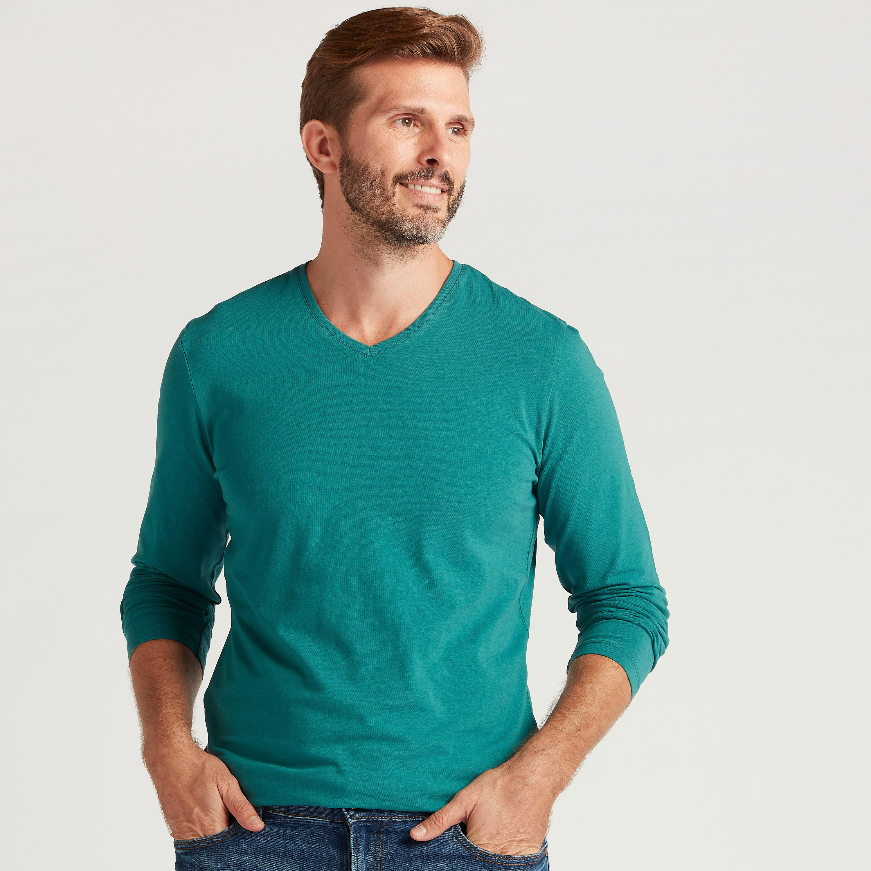 تيشيرت سادة بياقة V وأكمام طويلة-men-clothing-tshirtsandpolos-tshirts-image-6