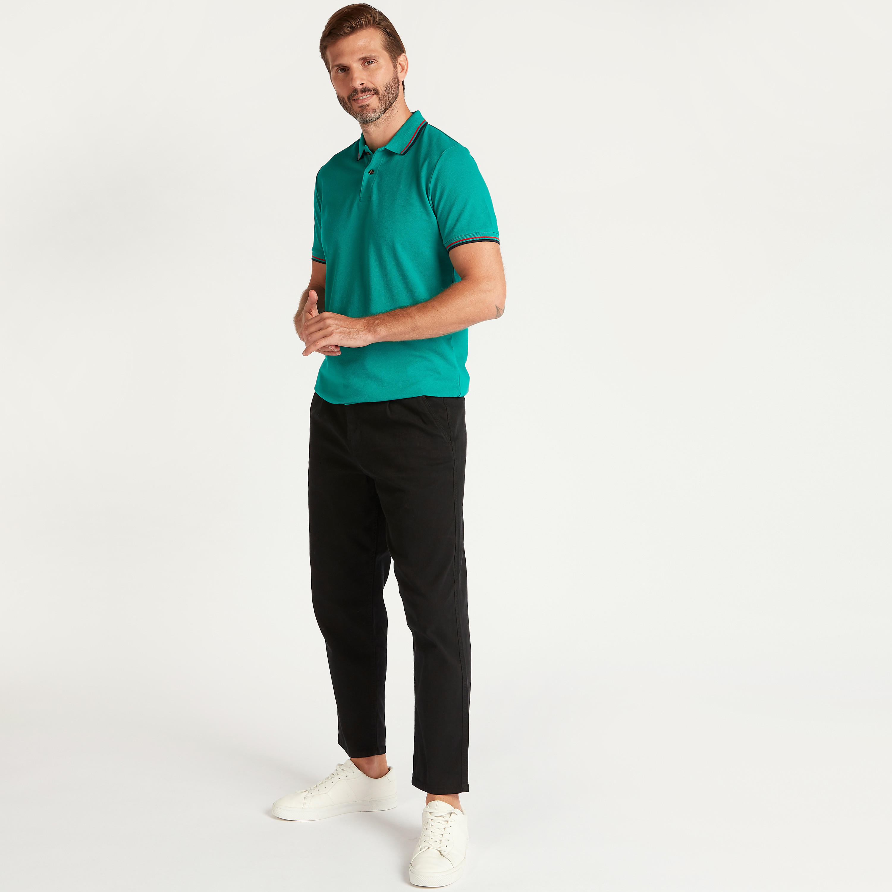 Solid Polo T-shirt with Tipping Detail-men-clothing-tshirtsandpolos-polos-image-2