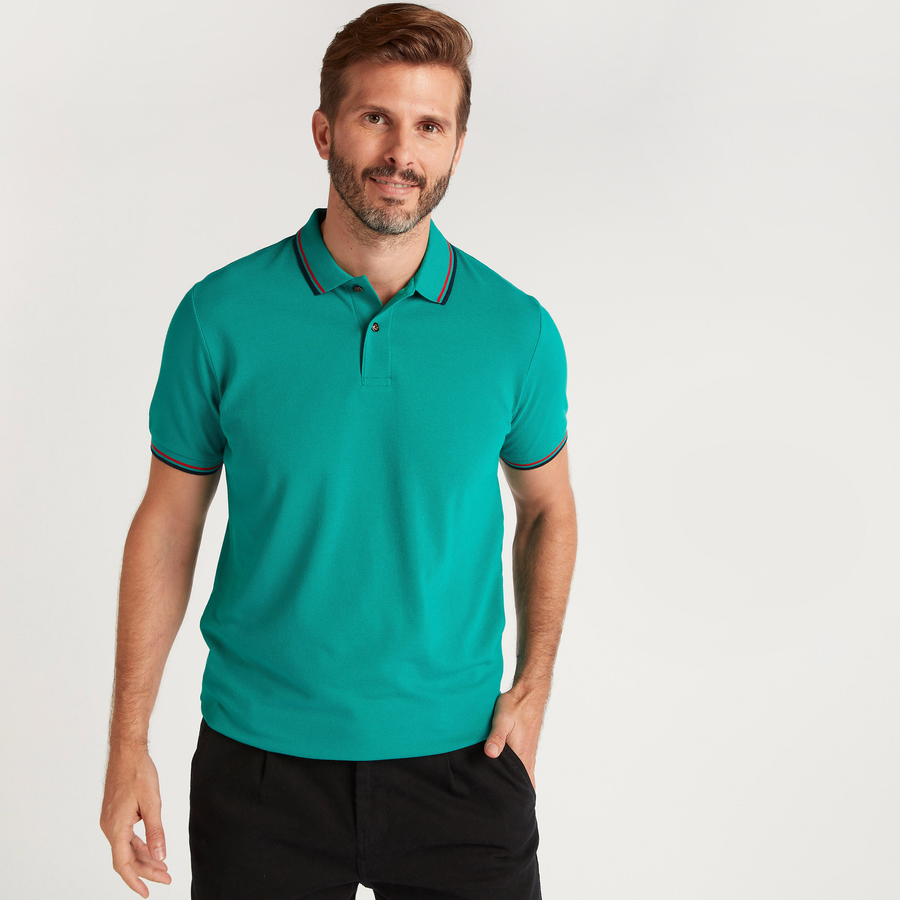 Solid Polo T-shirt with Tipping Detail-men-clothing-tshirtsandpolos-polos-image-6
