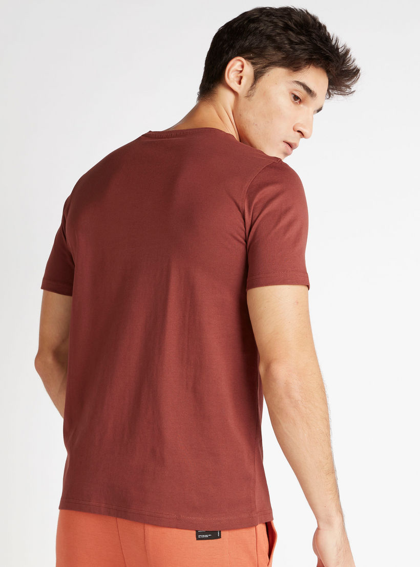 Solid Crew Neck T-shirt with Short Sleeves-men-clothing-tshirtsandpolos-tshirts-image-4